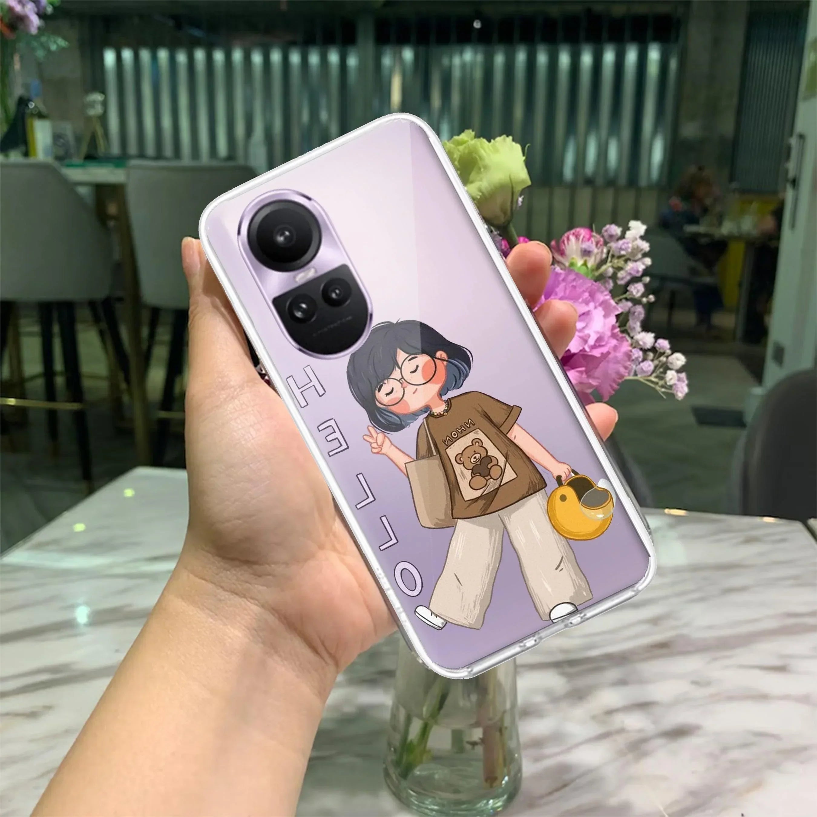 Hello Honey Transparent Silicon Case For Oppo Reno 8 5G