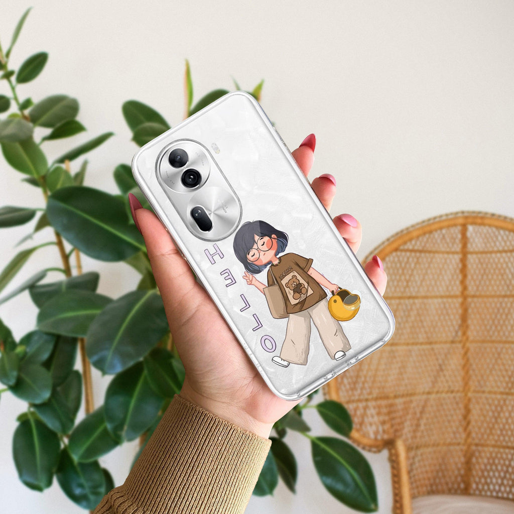 Hello Honey Transparent Silicon Case For Oppo Reno 11 Pro 5G
