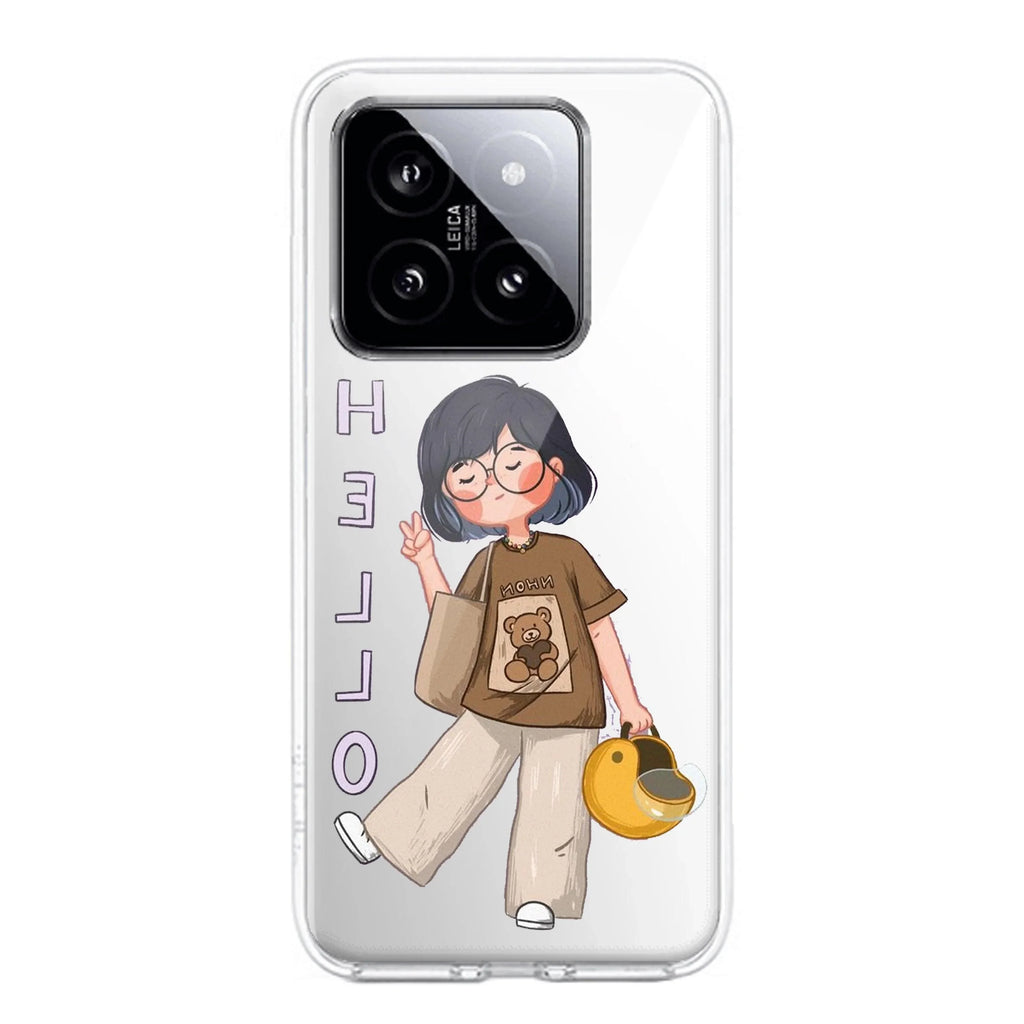 Hello Honey Transparent Silicon Case For Xiaomi 14 5G