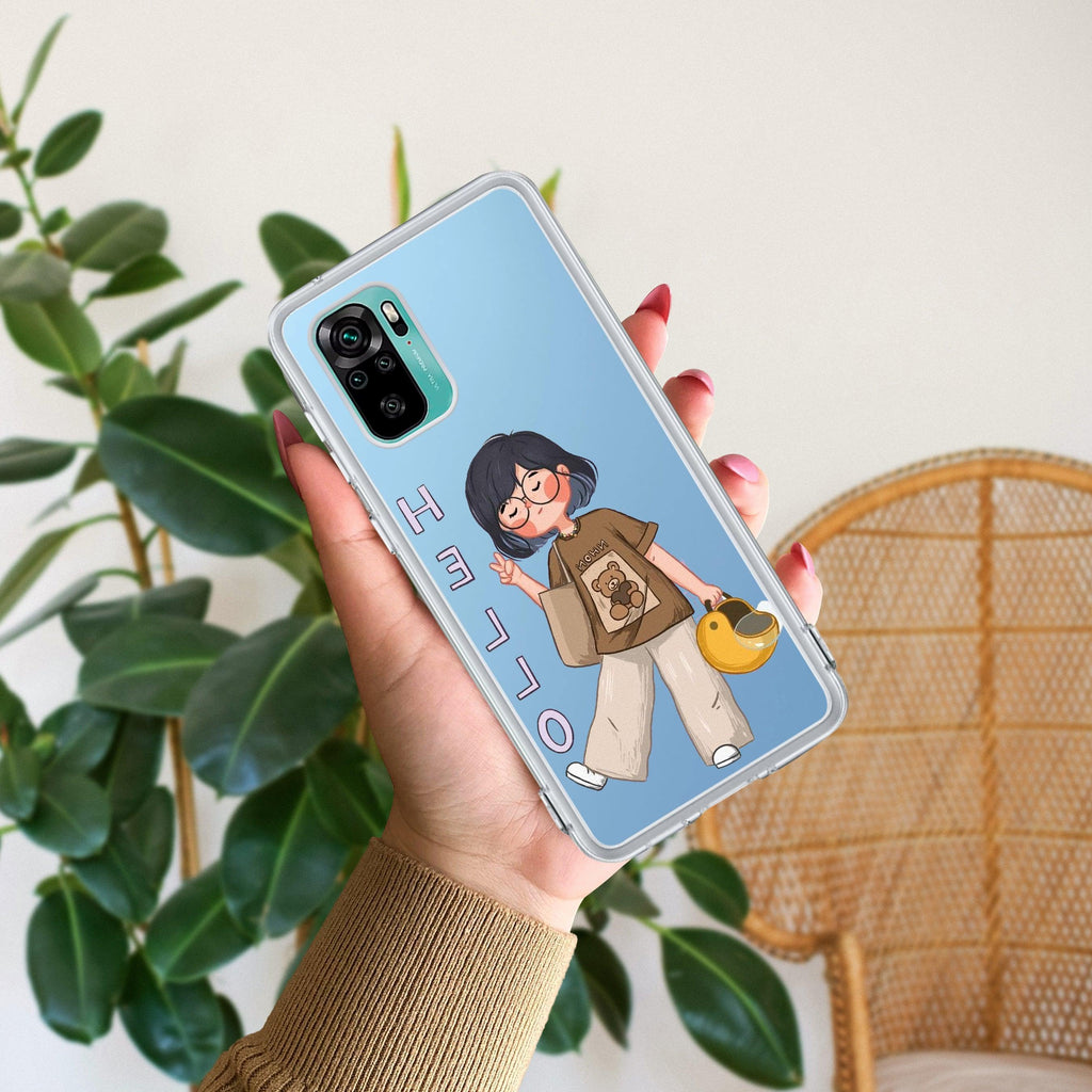 Hello Honey Transparent Silicon Case For Redmi 12 4G