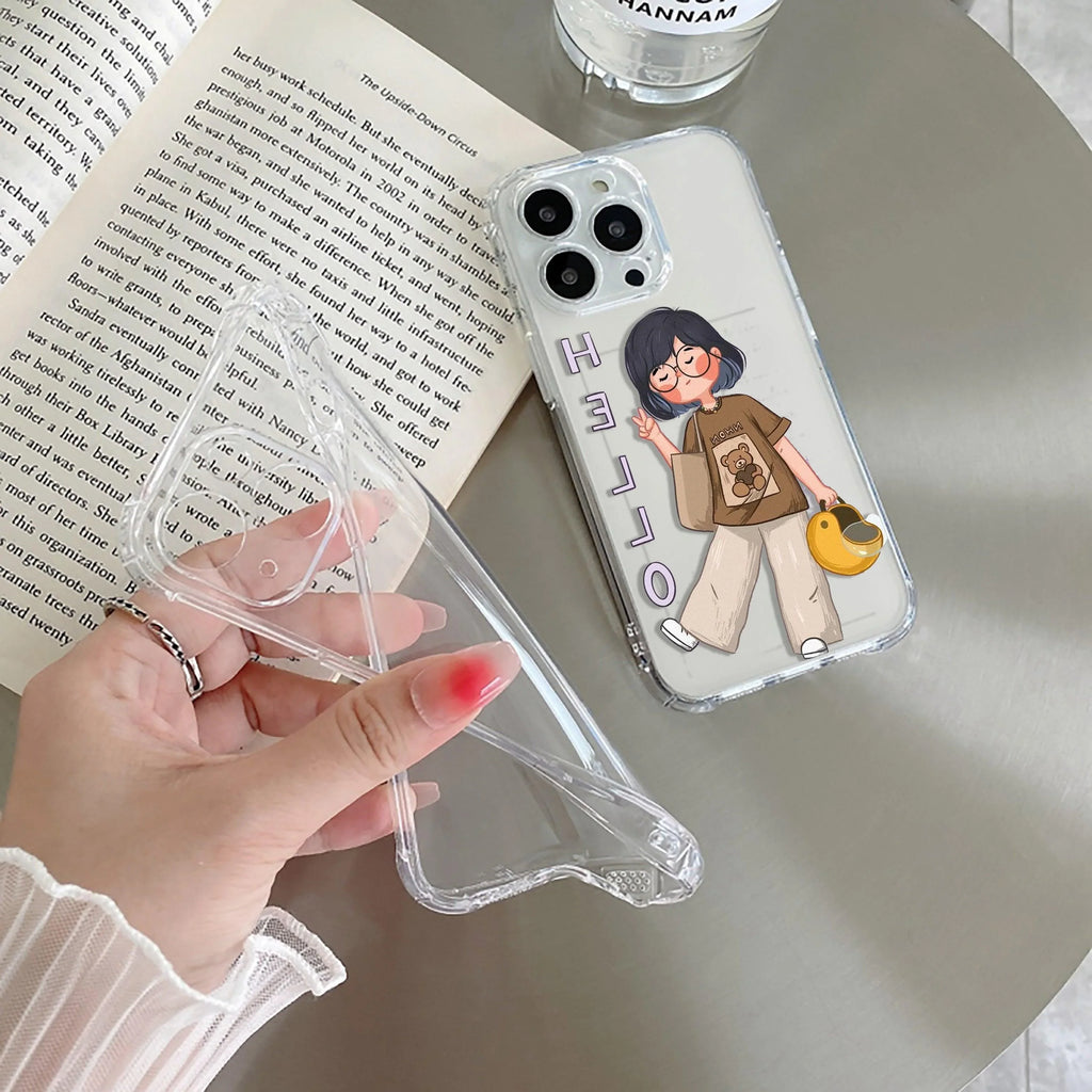 Hello Honey Transparent Silicon Case For iPhone 15 Plus