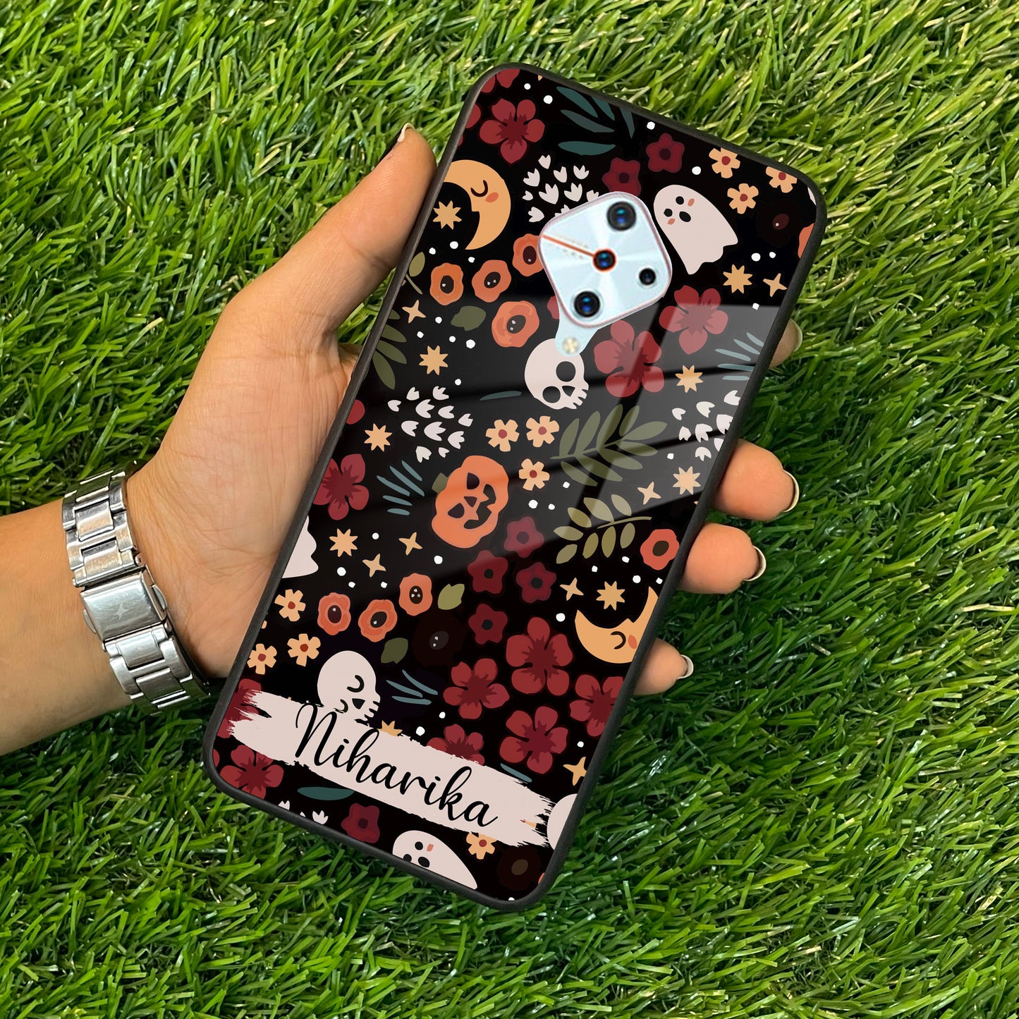 Hellowean Customize Glass Case Cover For Vivo