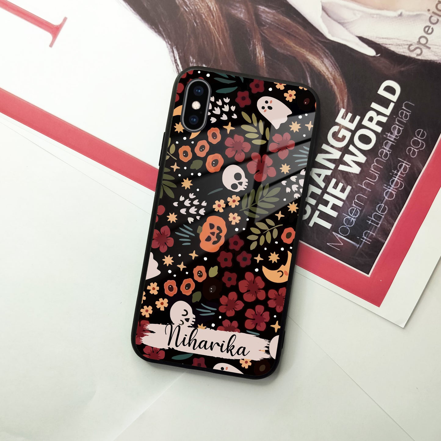 Hellowean Customize Glass Case Cover For iPhone