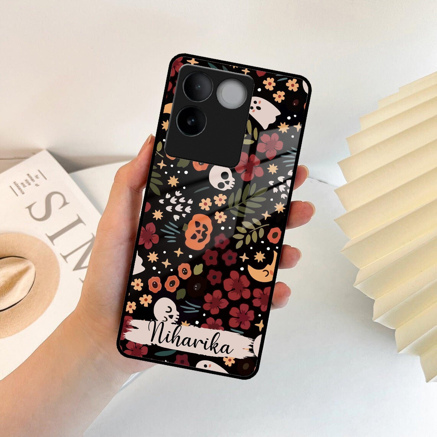 Hellowean Customize Glass Case Cover For iQOO