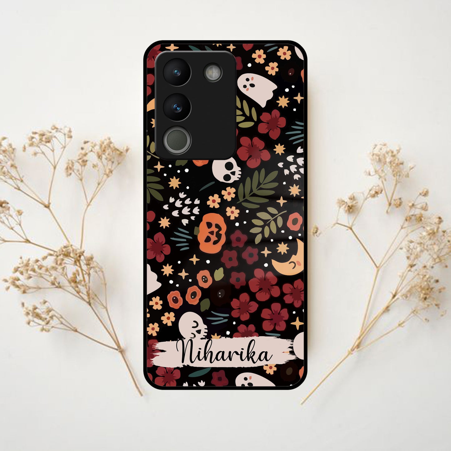 Hellowean Customize Glass Case Cover For Vivo