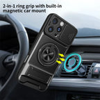 Slide Camera Lens Protection Amor Shockproof Magnetic Phone Case for iPhone