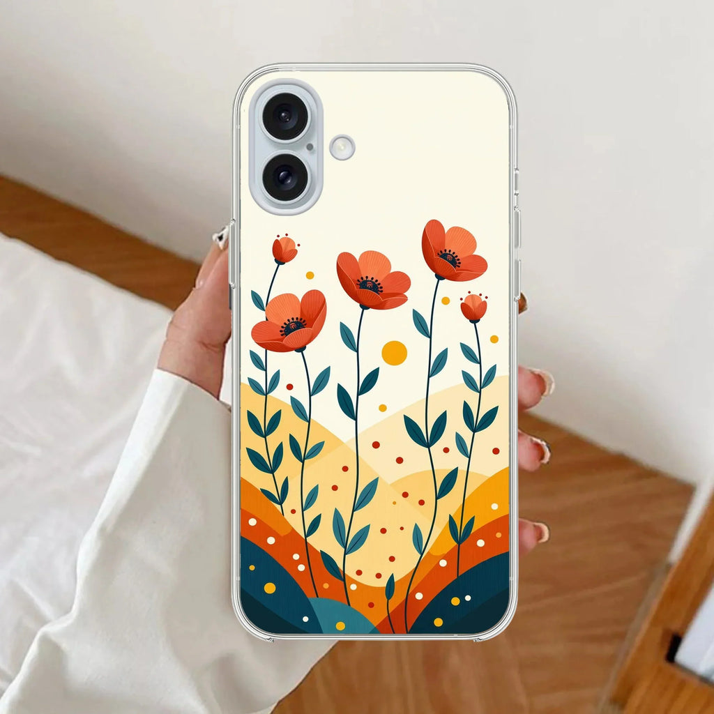 Hillside Bloom Anti Yellow Clear Case For iPhone 16
