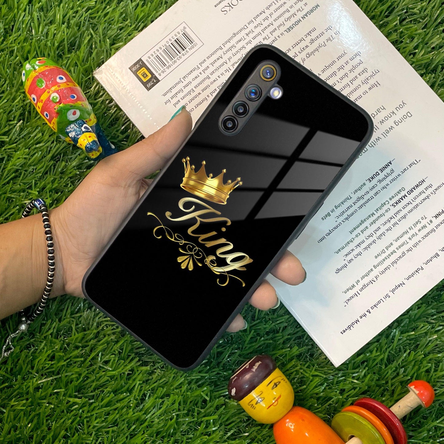 Cute King With Crown Glass Case For Realme/Narzo