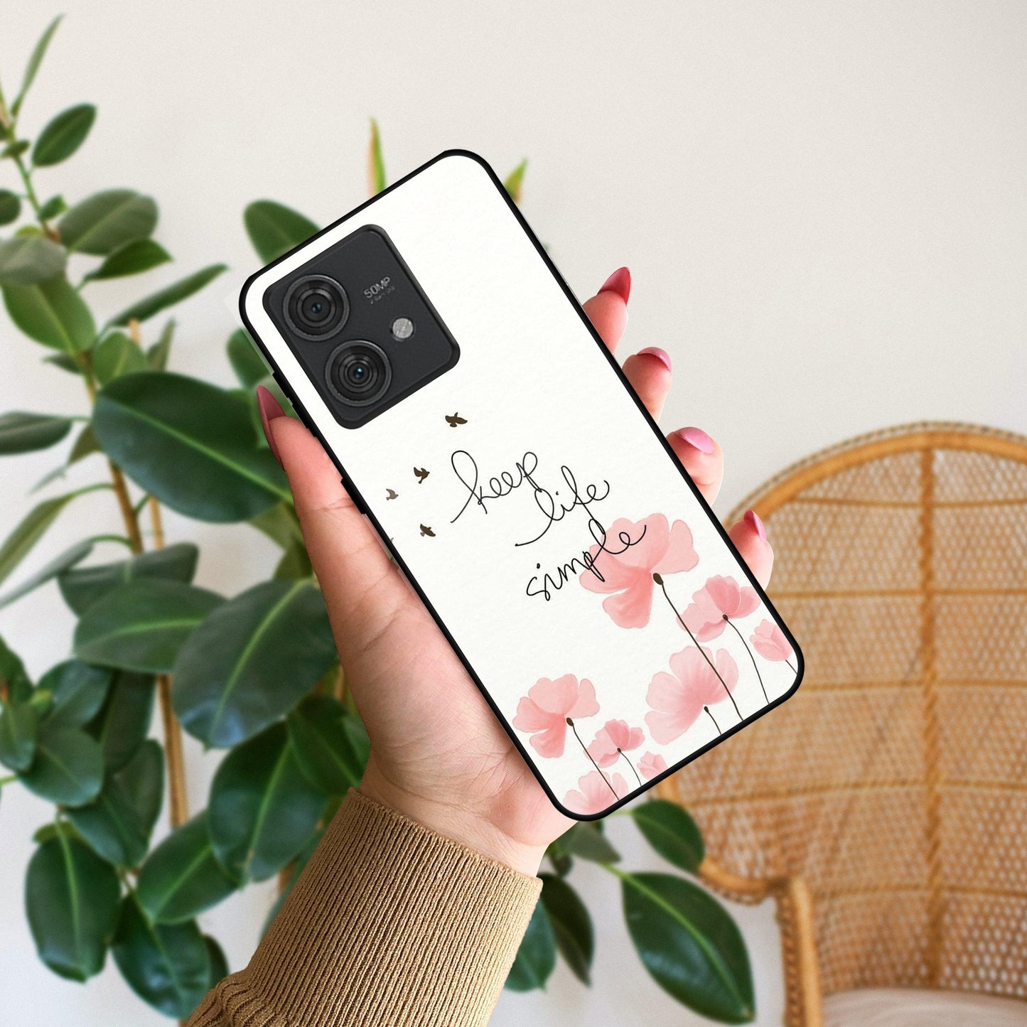 Keep Life Simple Glossy Metal Case Cover For Motorola