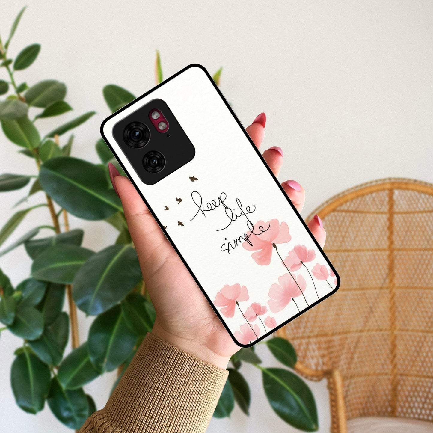 Keep Life Simple Glossy Metal Case Cover For Motorola