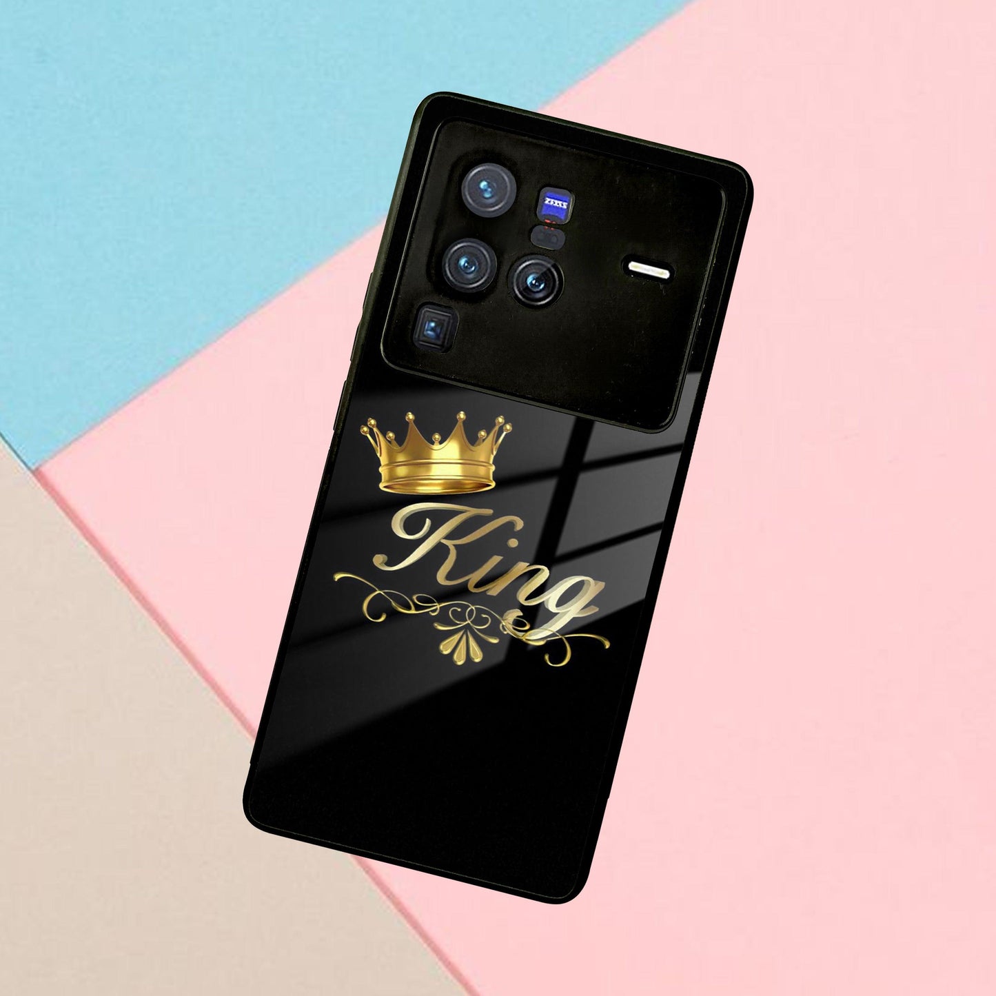 Cute King With Crown Glass Case For Vivo