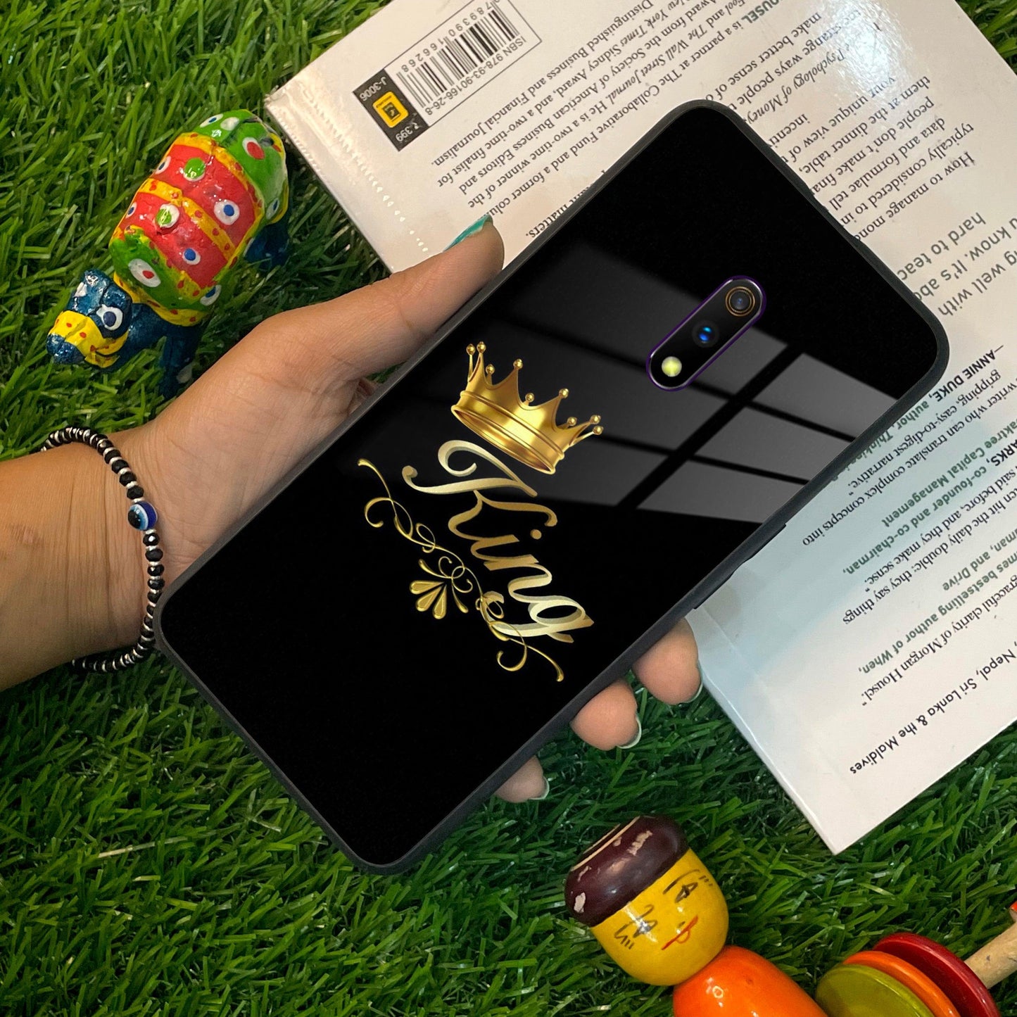 Cute King With Crown Glass Case For Realme/Narzo