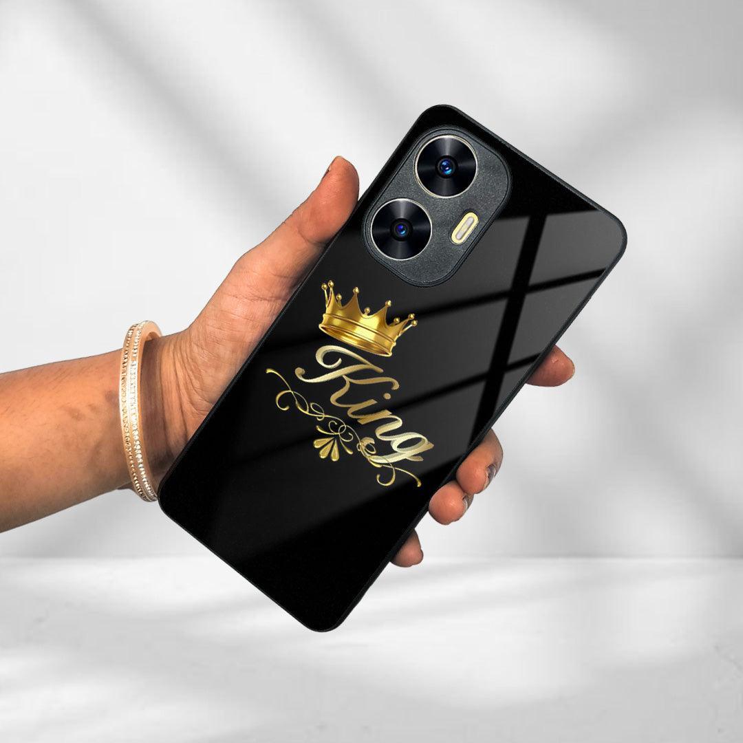 Cute King With Crown Glass Case For Realme/Narzo