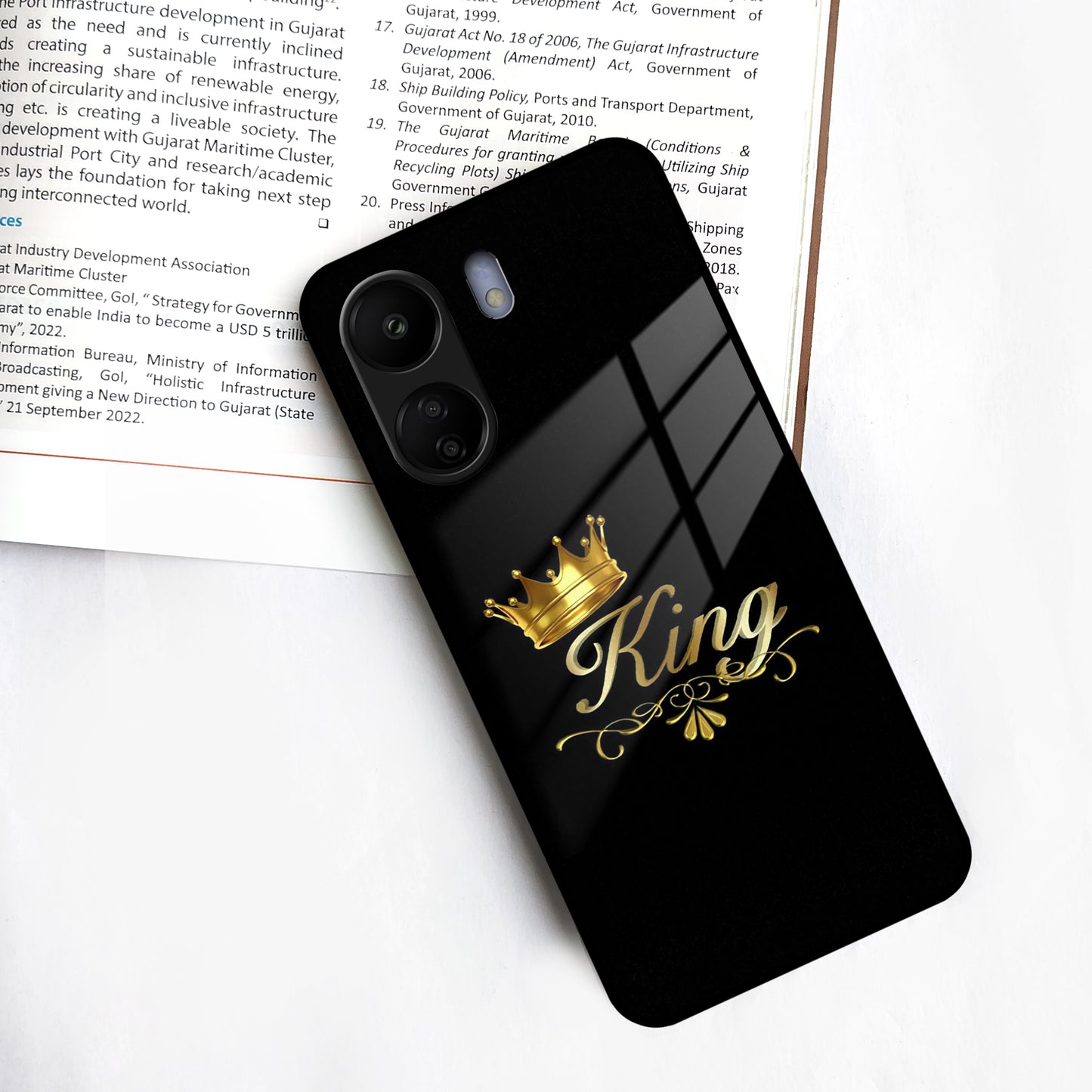 Cute King With Crown Glass Case For Redmi/Xiaomi