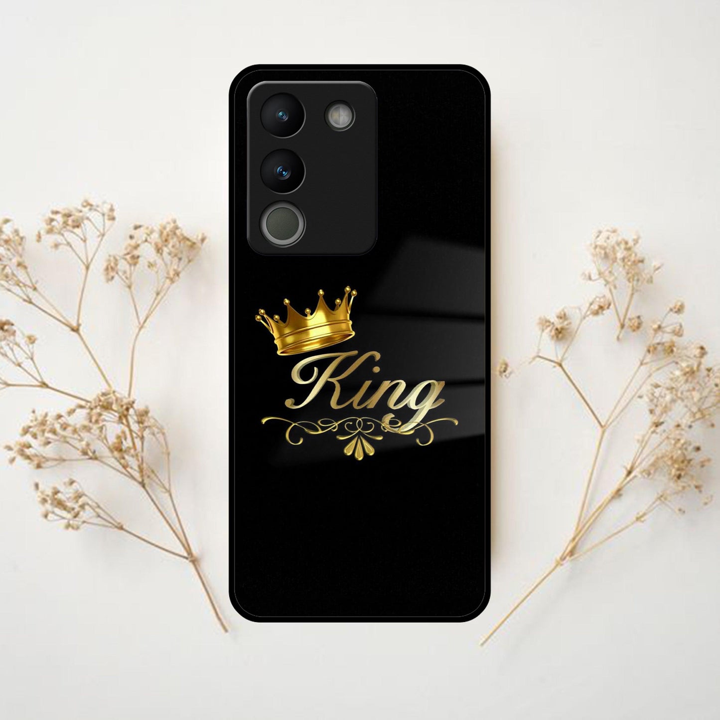 Cute King With Crown Glass Case For Vivo