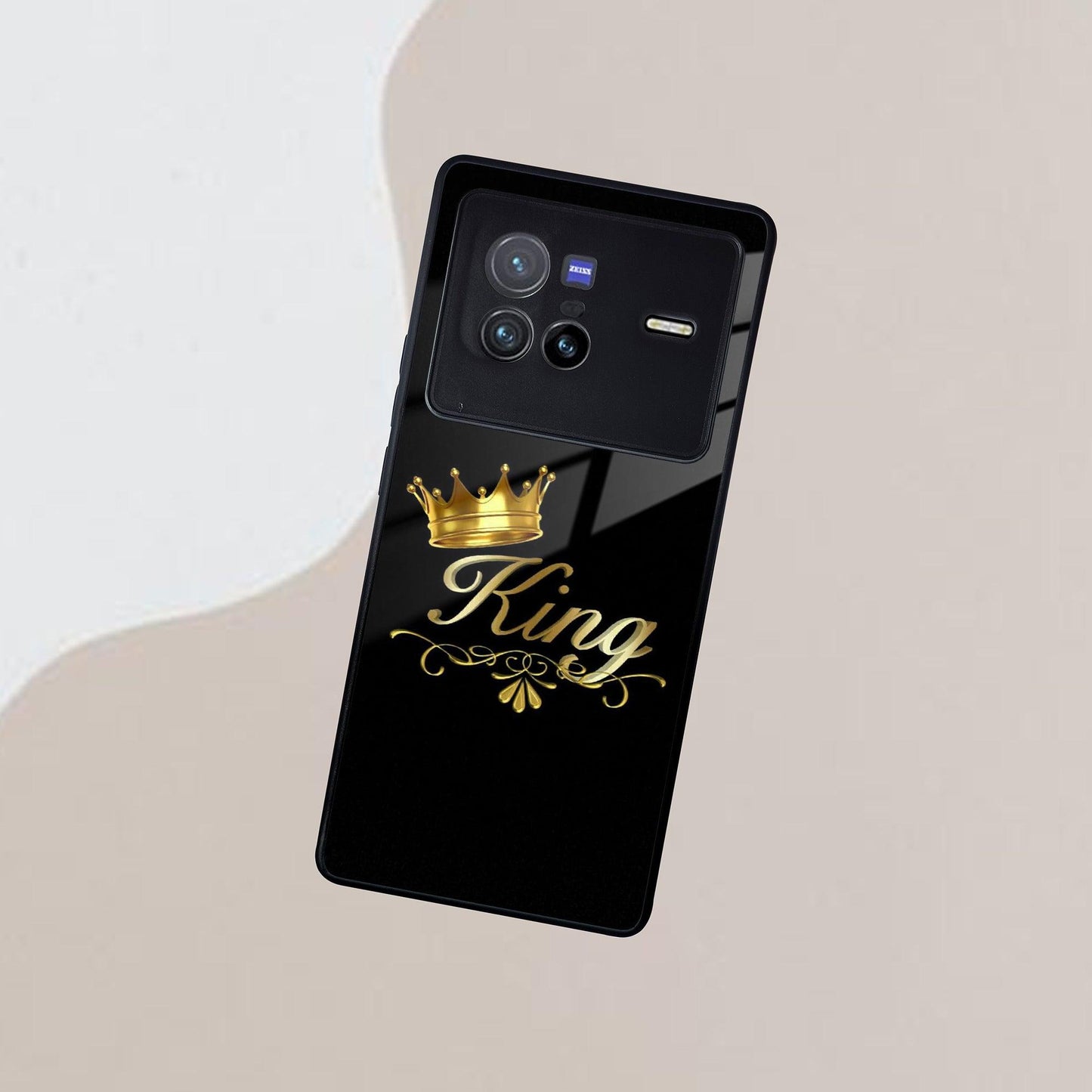 Cute King With Crown Glass Case For Vivo