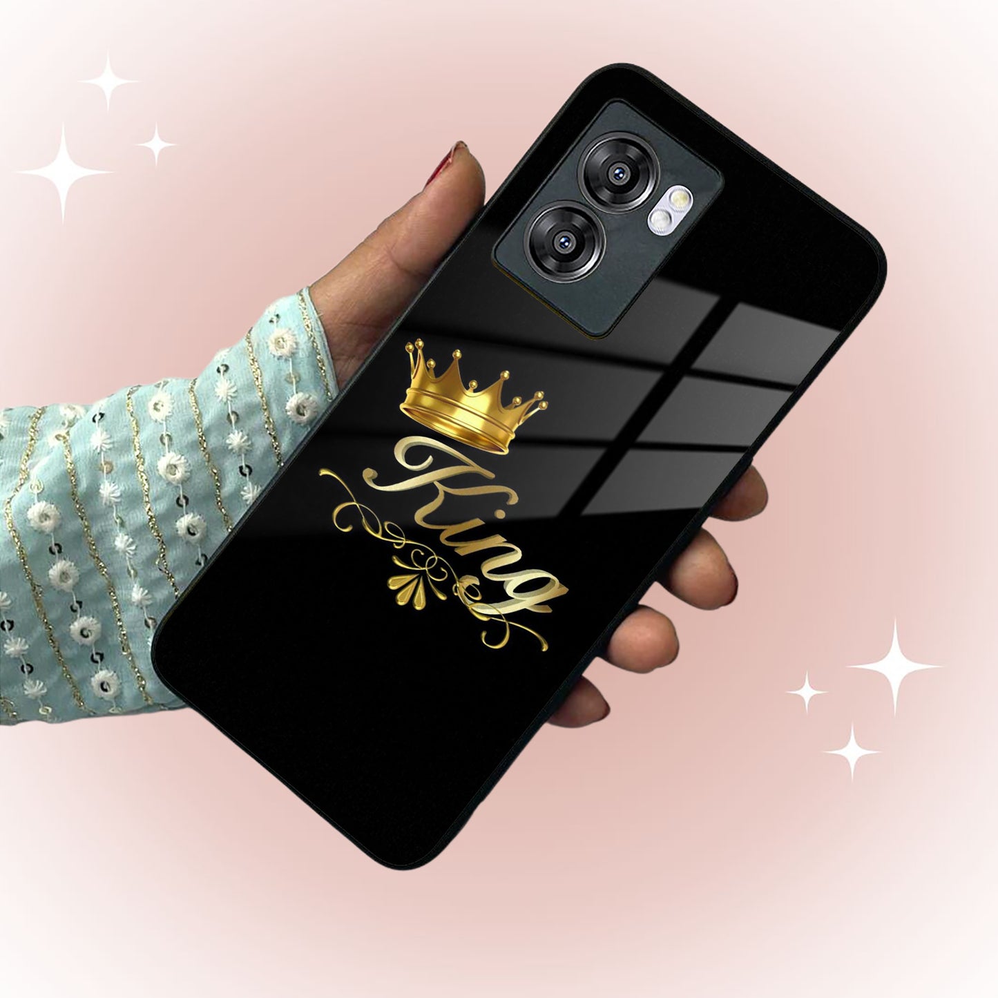 Cute King With Crown Glass Case For Realme/Narzo