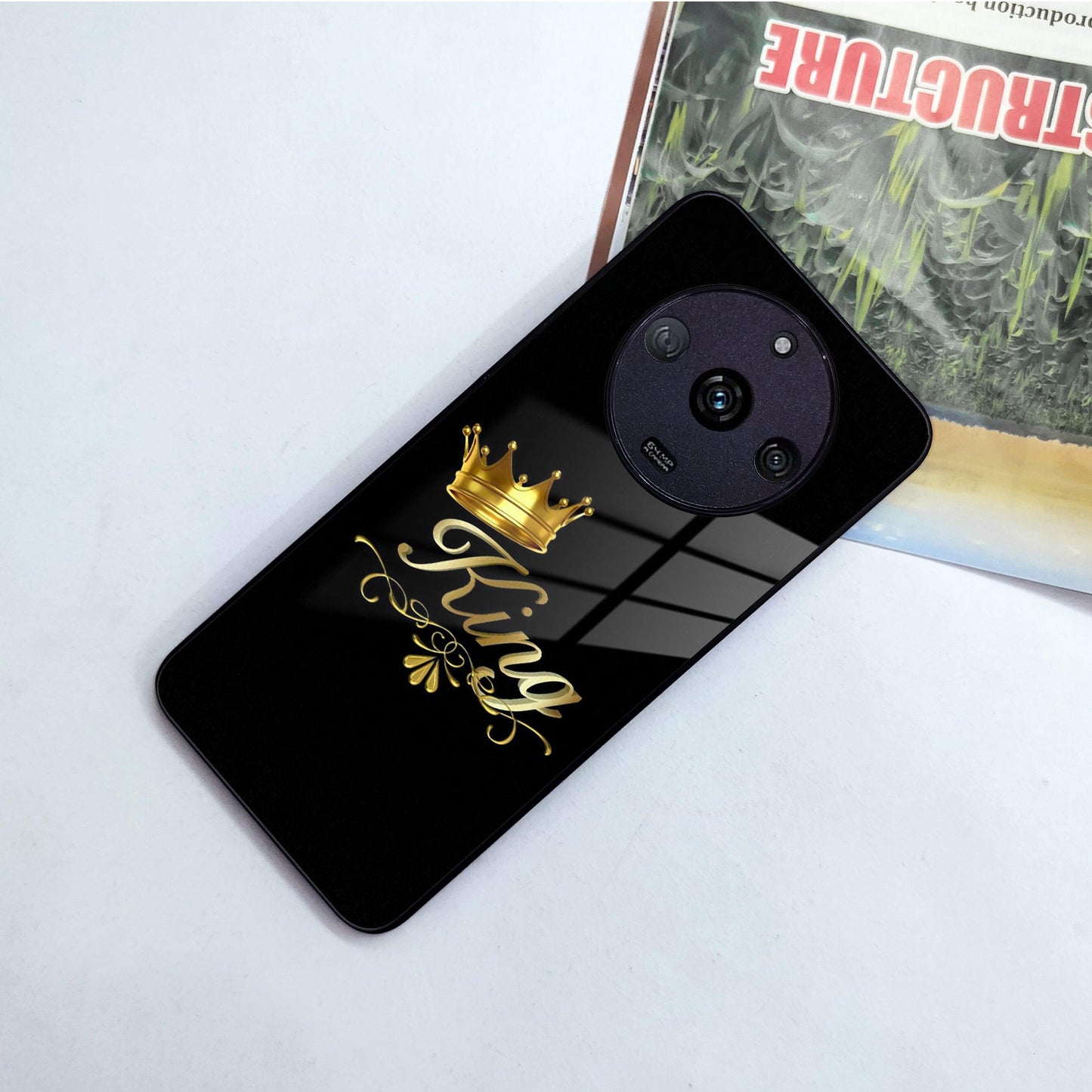 Cute King With Crown Glass Case For Realme/Narzo