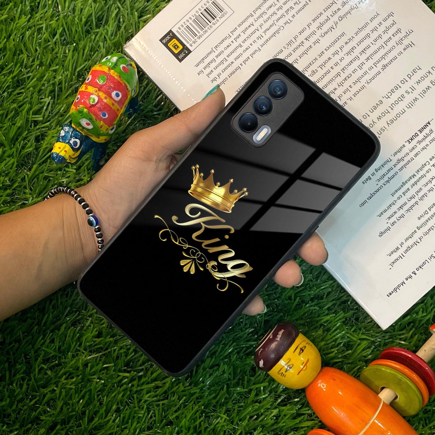 Cute King With Crown Glass Case For Realme/Narzo