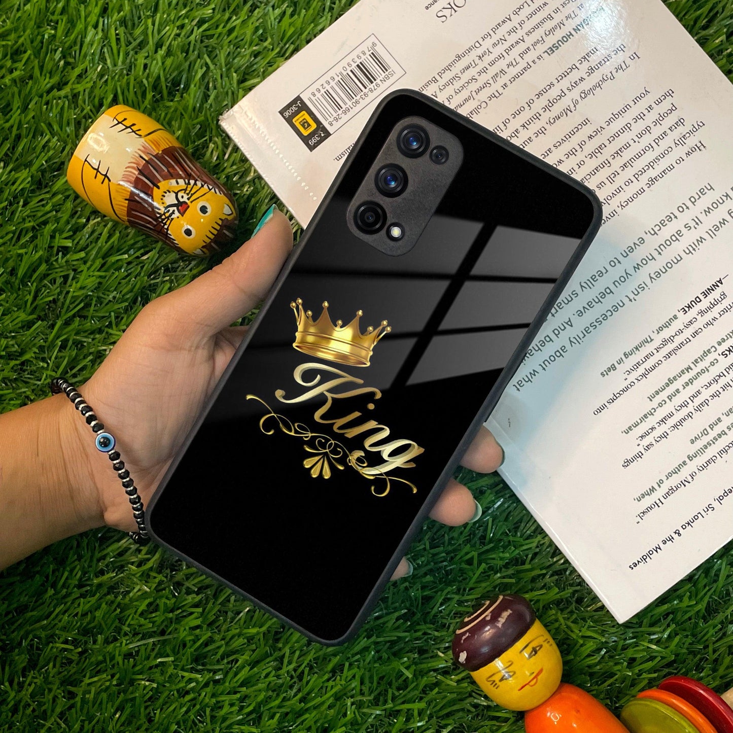 Cute King With Crown Glass Case For Realme/Narzo