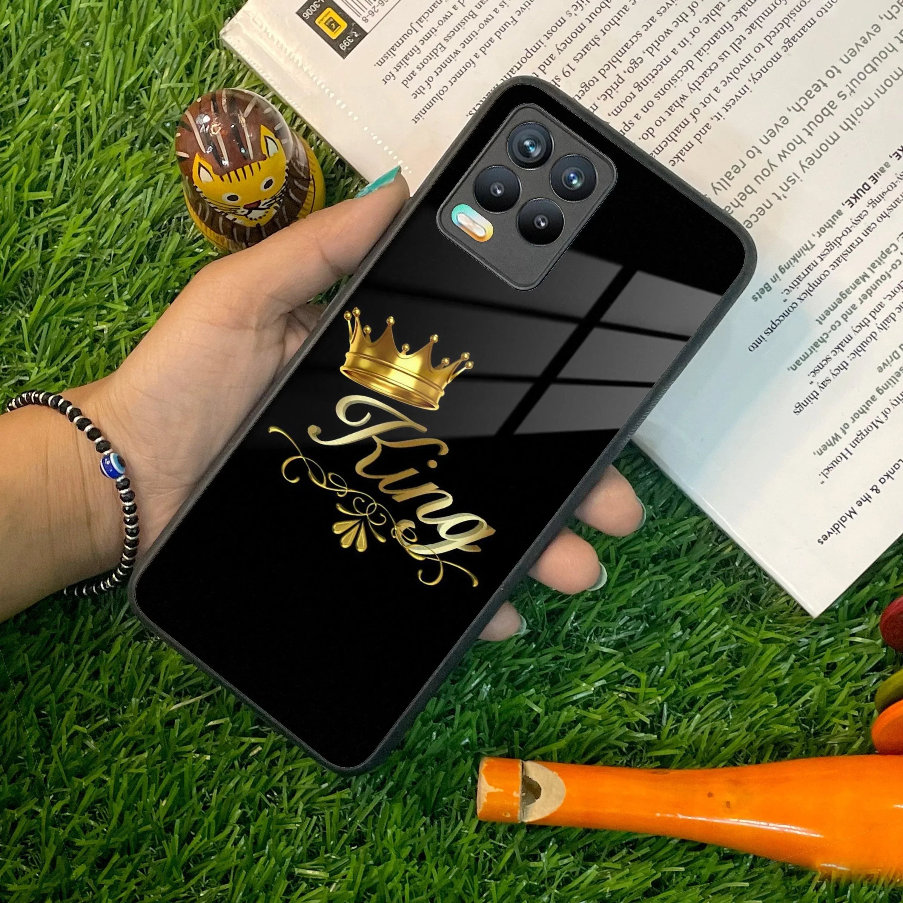 Cute King With Crown Glass Case For Realme/Narzo - ShopOnCliQ