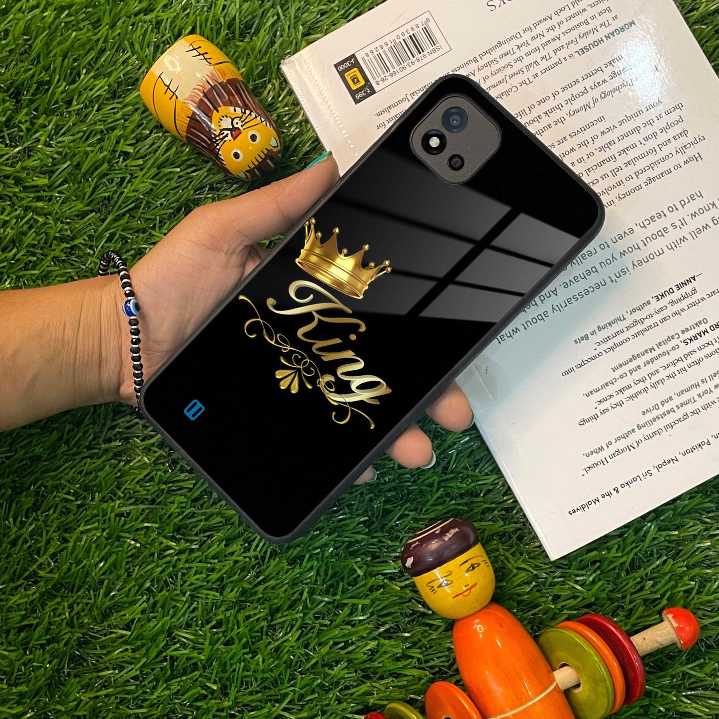 Cute King With Crown Glass Case For Realme/Narzo