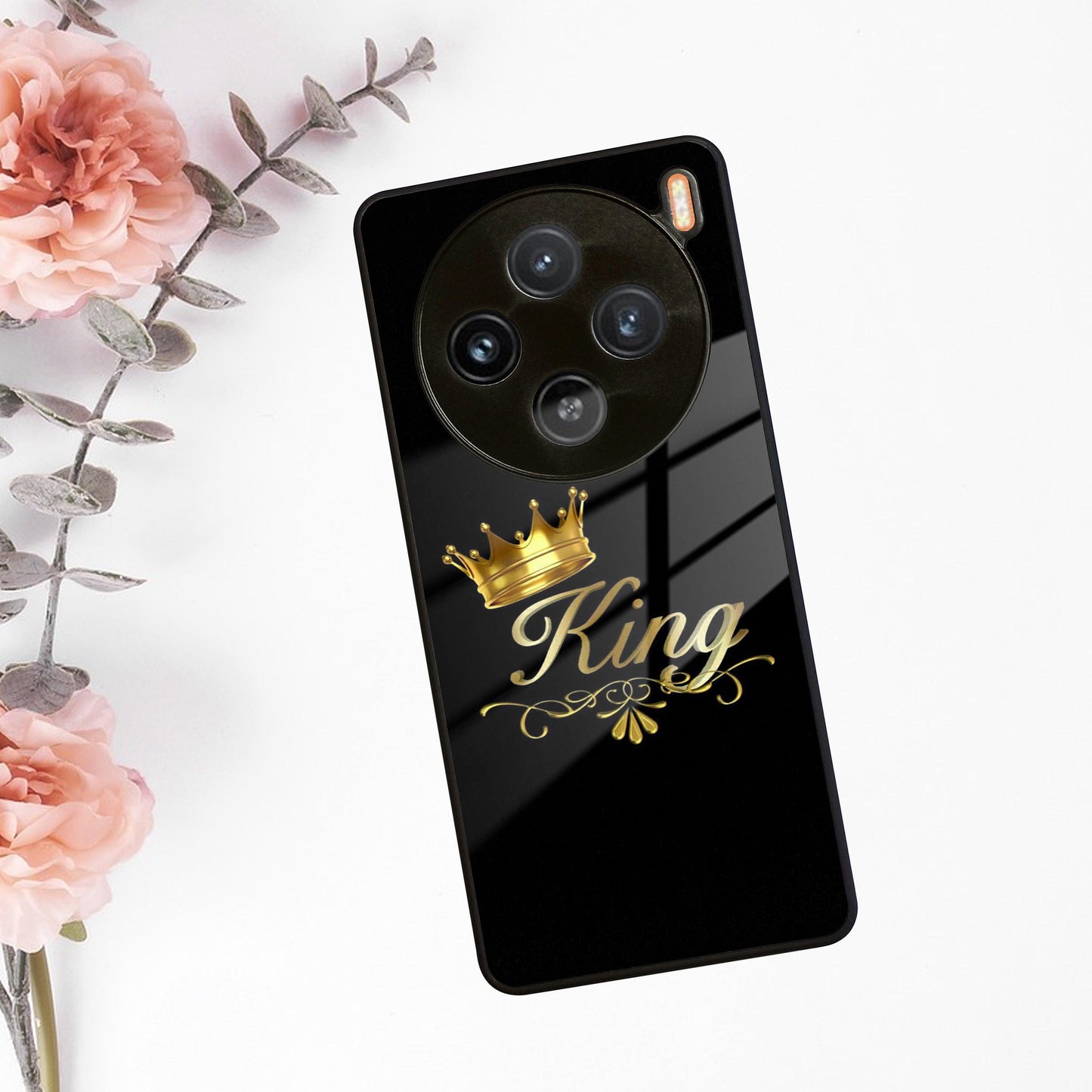 Cute King With Crown Glass Case For Vivo