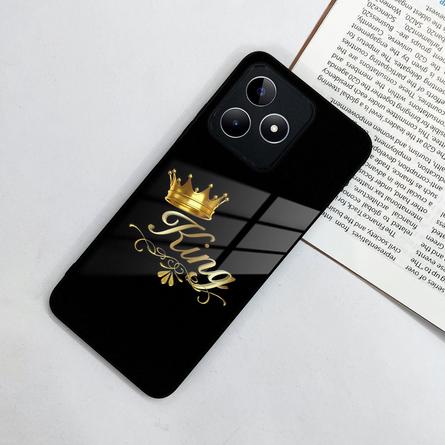 Cute King With Crown Glass Case For Realme/Narzo