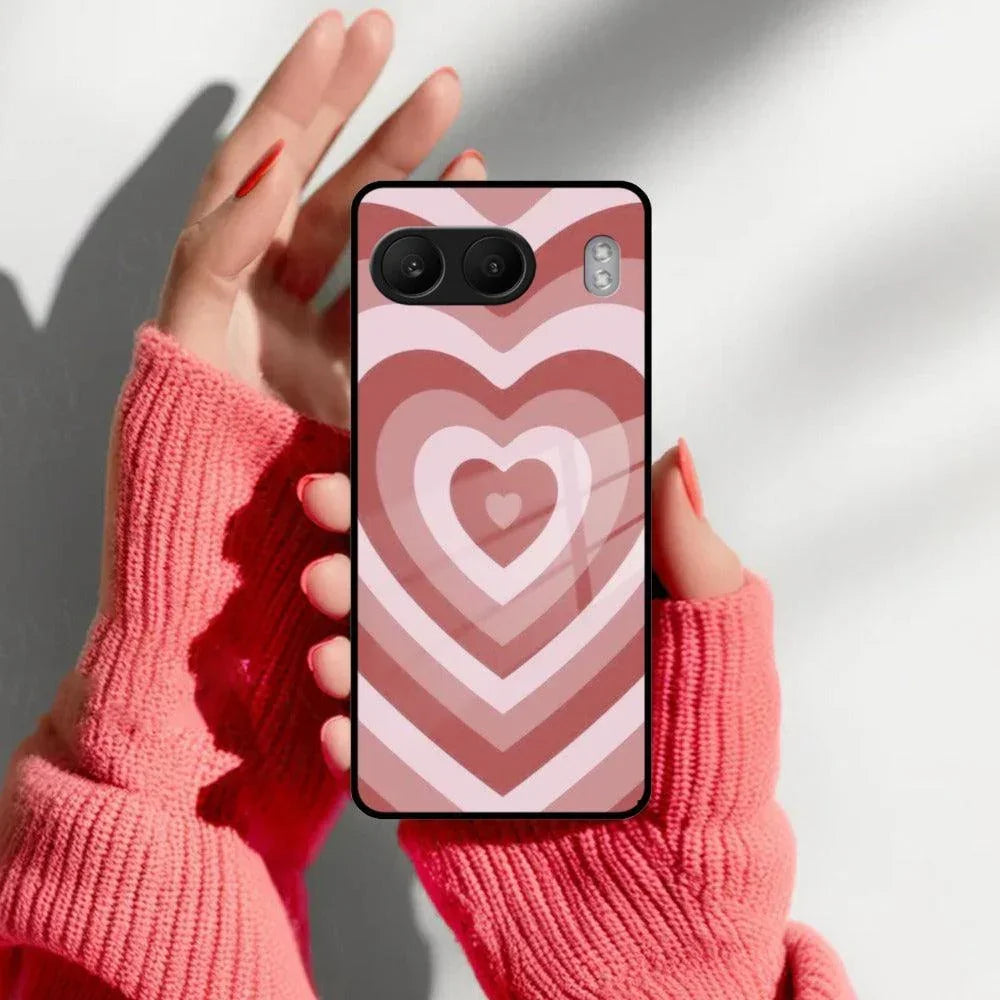 Latte Love Patter Glass Case Cover - Brown For OnePlus - ShopOnCliQ