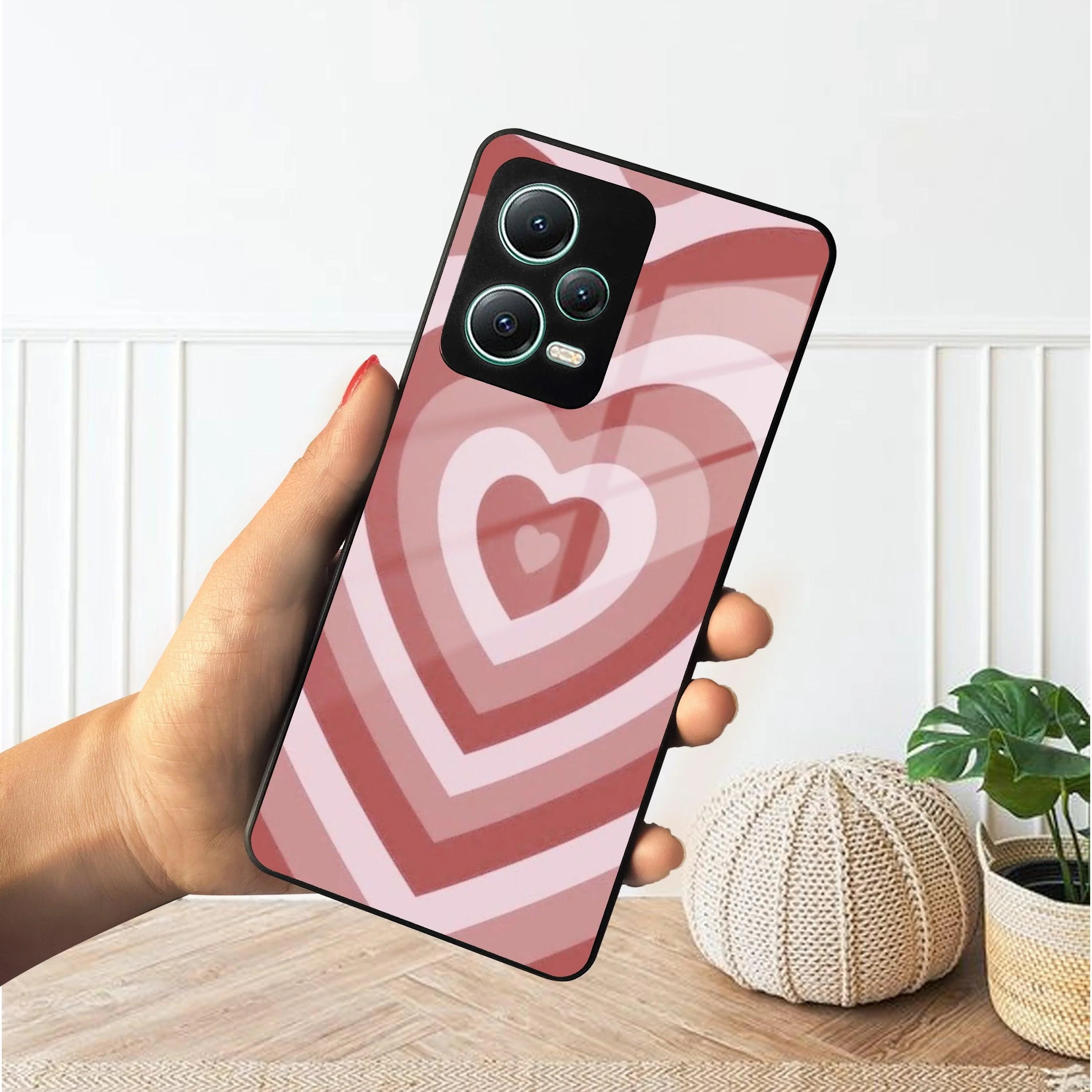 Latte Love Patter Glass Case Cover - Brown For Poco - ShopOnCliQ