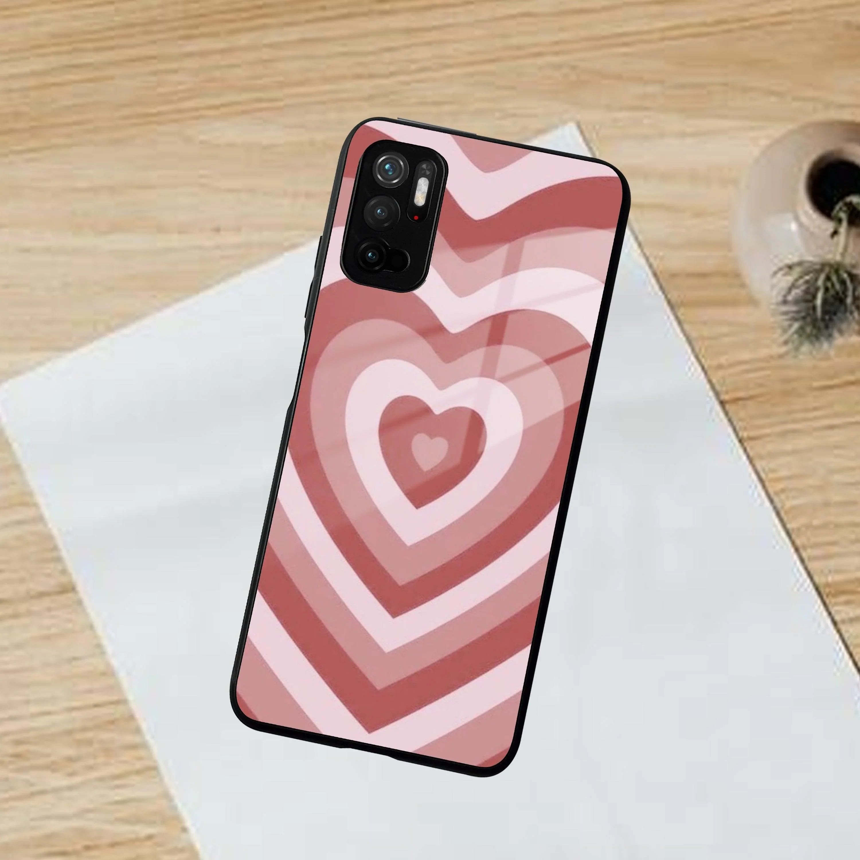 Latte Love Patter Glass Case Cover - Brown For Poco - ShopOnCliQ