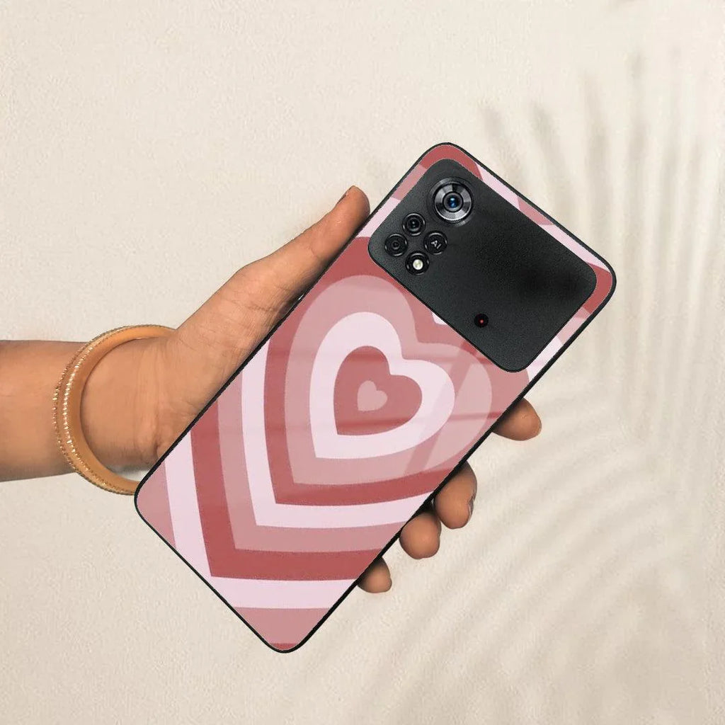 Latte Love Patter Glass Case Cover - Brown For Poco - ShopOnCliQ