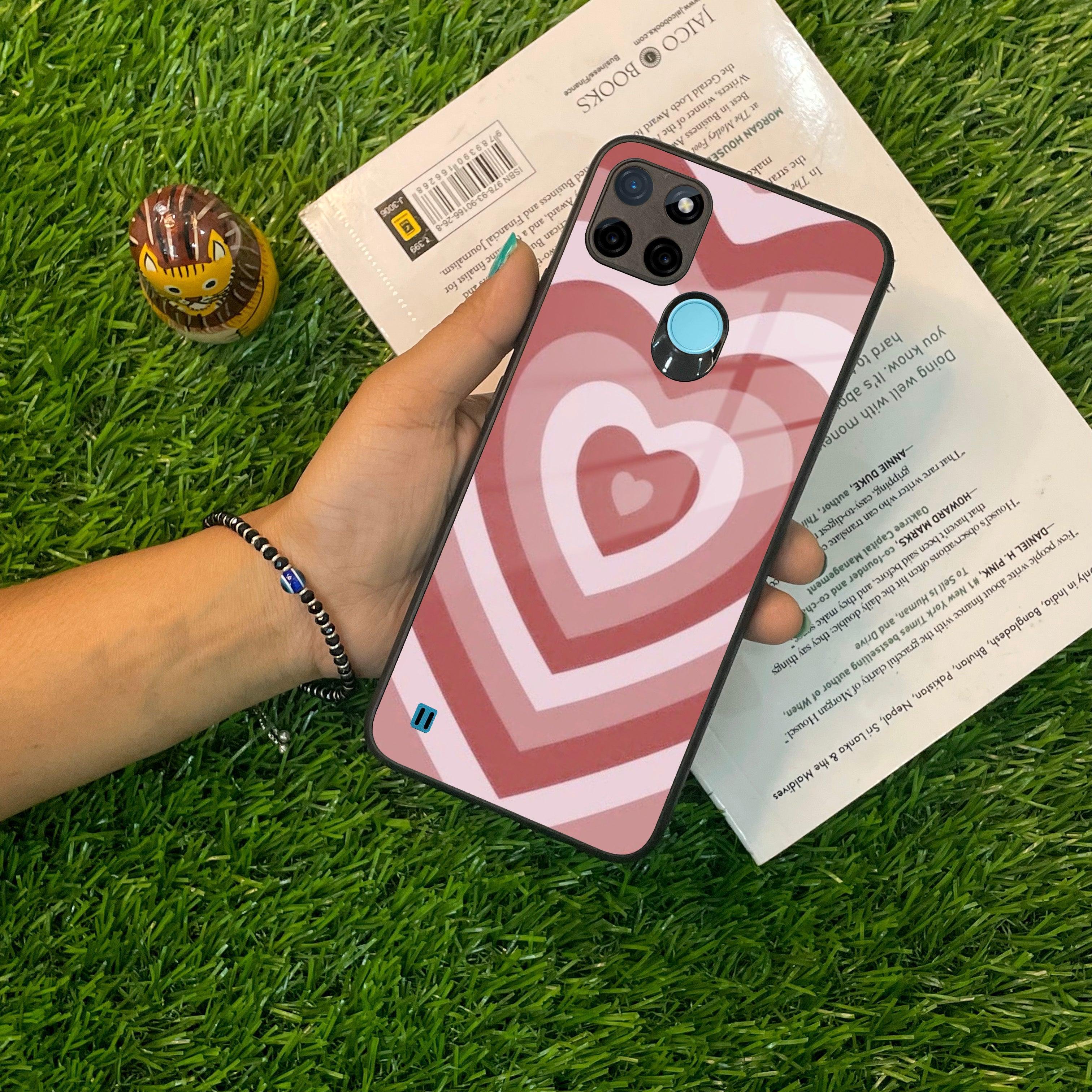 Latte Love Patter Glass Case Cover - Brown For Realme/Narzo - ShopOnCliQ