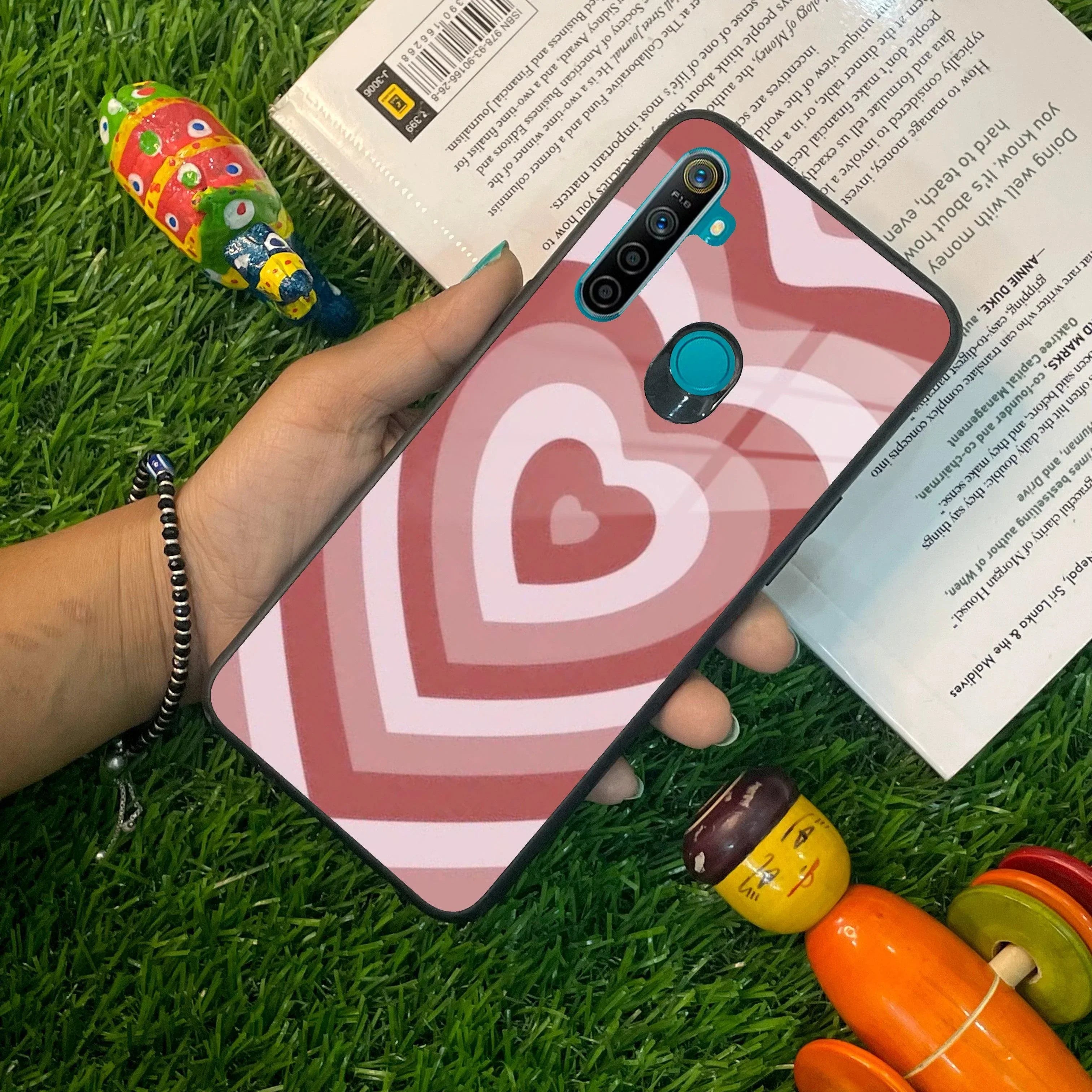 Latte Love Patter Glass Case Cover - Brown For Realme/Narzo - ShopOnCliQ