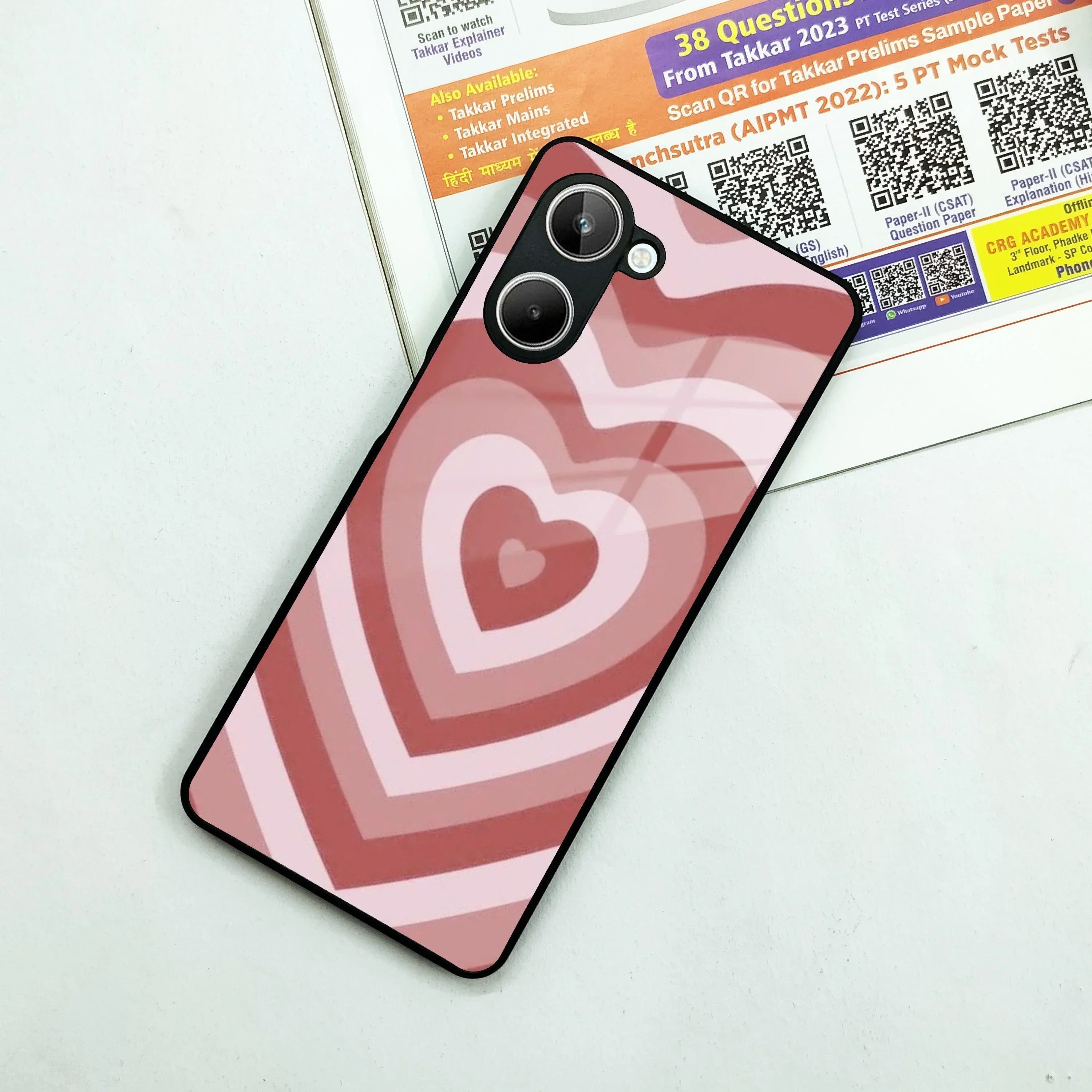 Latte Love Patter Glass Case Cover - Brown For Realme/Narzo - ShopOnCliQ