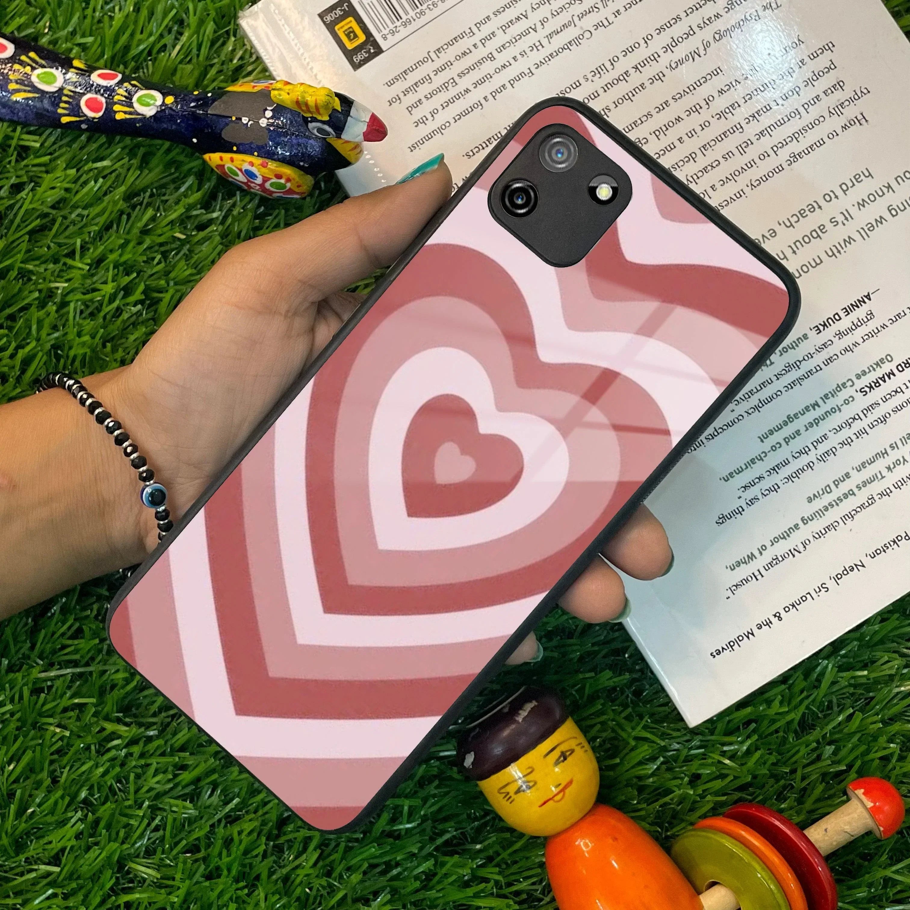Latte Love Patter Glass Case Cover - Brown For Realme/Narzo - ShopOnCliQ