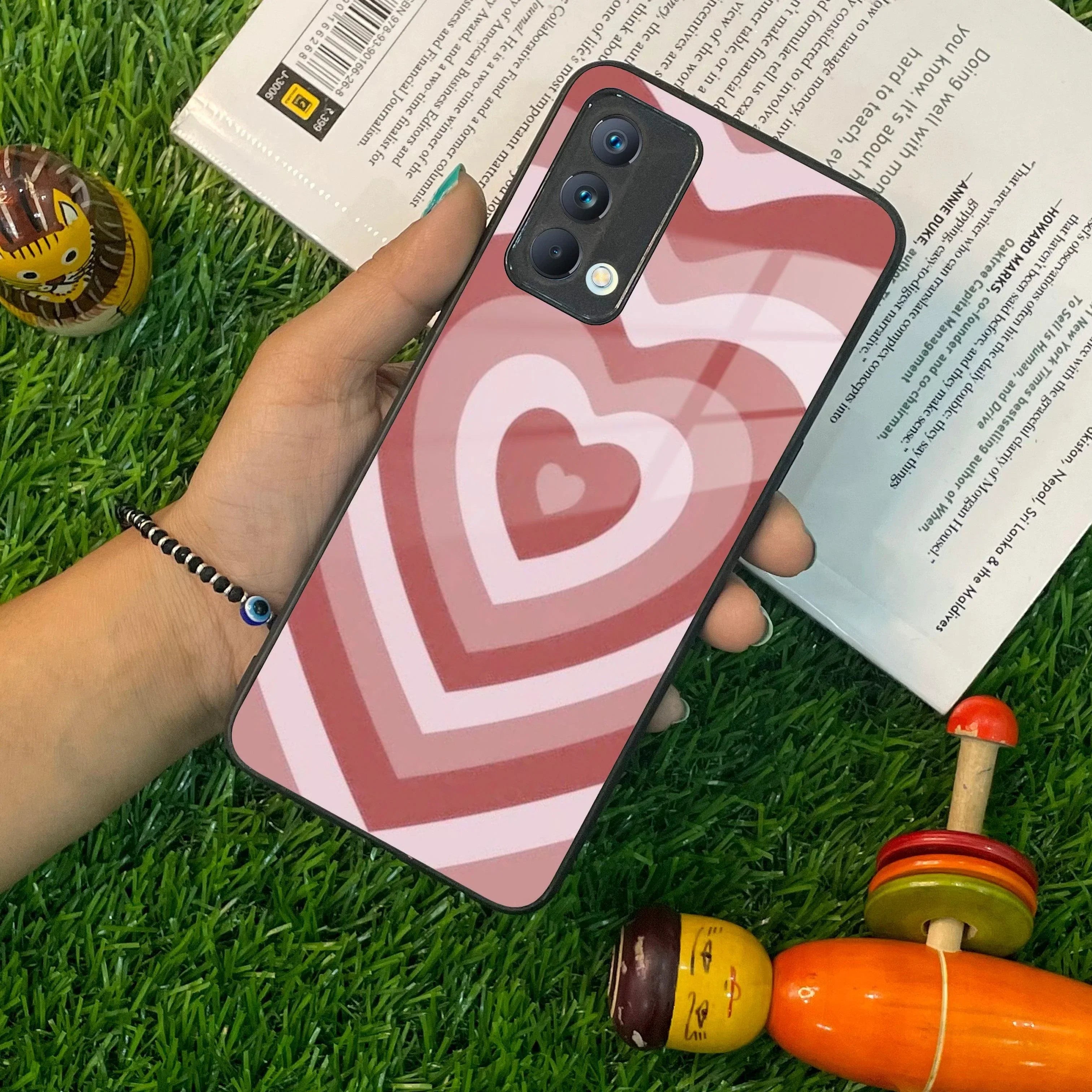 Latte Love Patter Glass Case Cover - Brown For Realme/Narzo - ShopOnCliQ