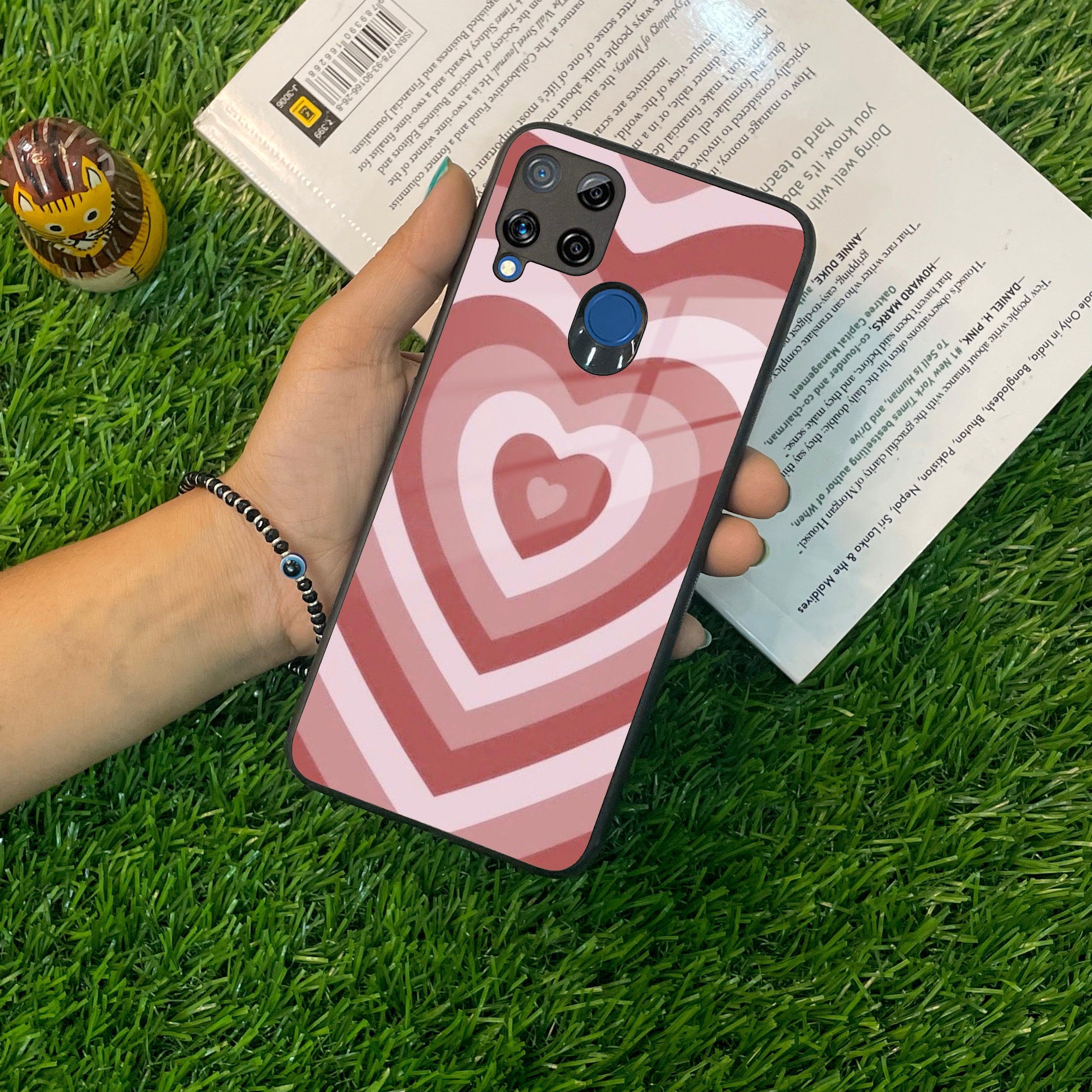Latte Love Patter Glass Case Cover - Brown For Realme/Narzo - ShopOnCliQ