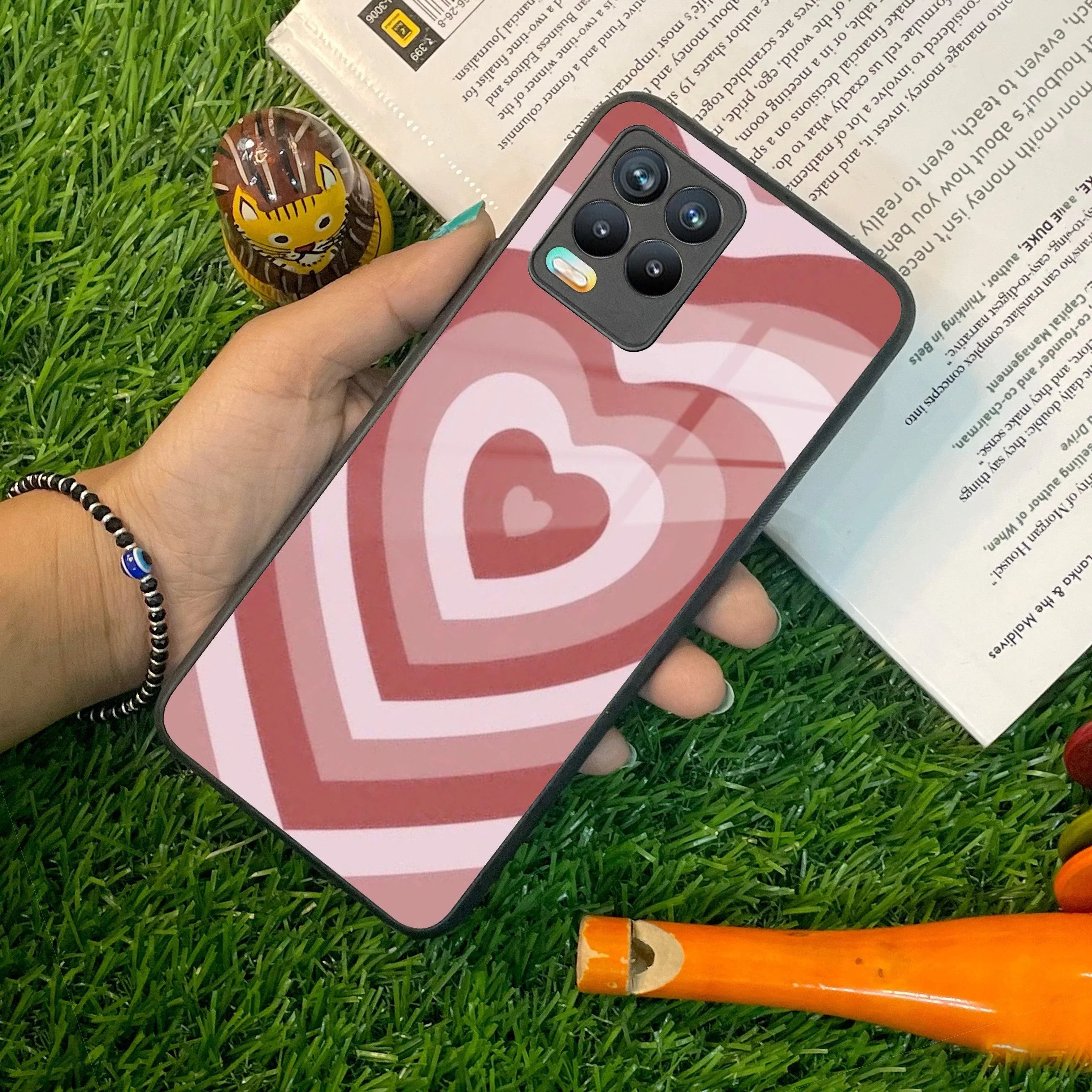 Latte Love Patter Glass Case Cover - Brown For Realme/Narzo - ShopOnCliQ