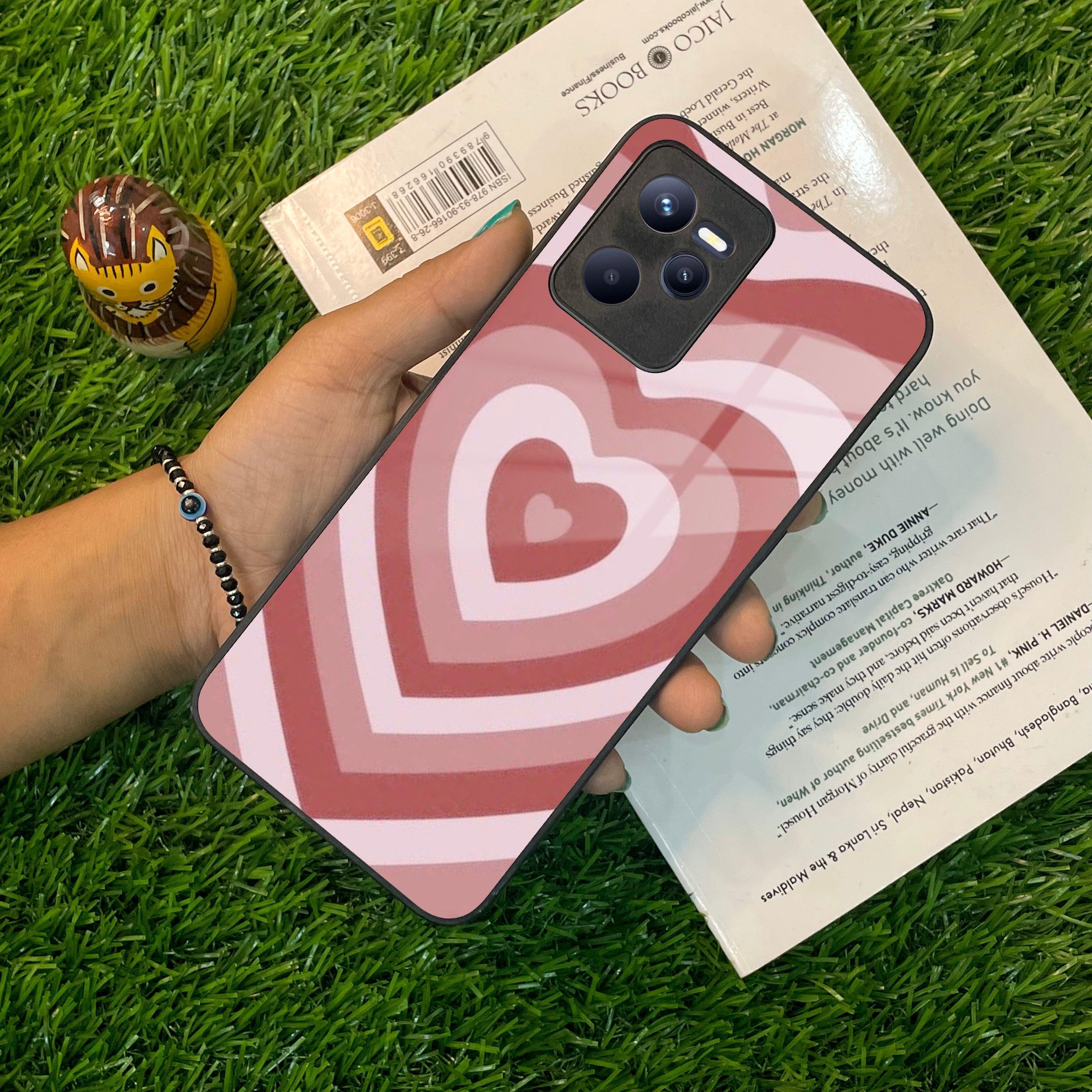 Latte Love Patter Glass Case Cover - Brown For Realme/Narzo - ShopOnCliQ