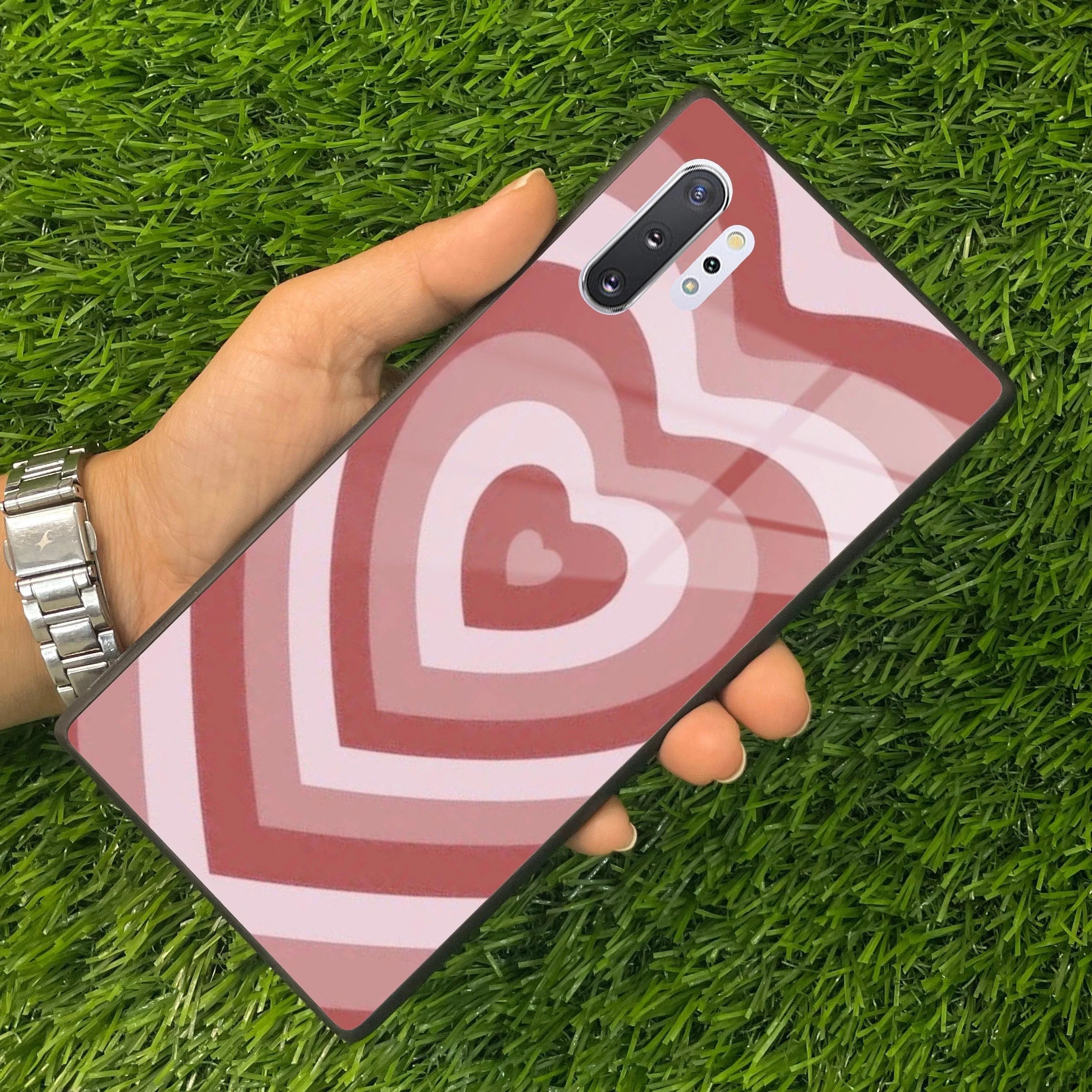 Latte Love Patter Glass Case Cover - Brown For Samsung - ShopOnCliQ