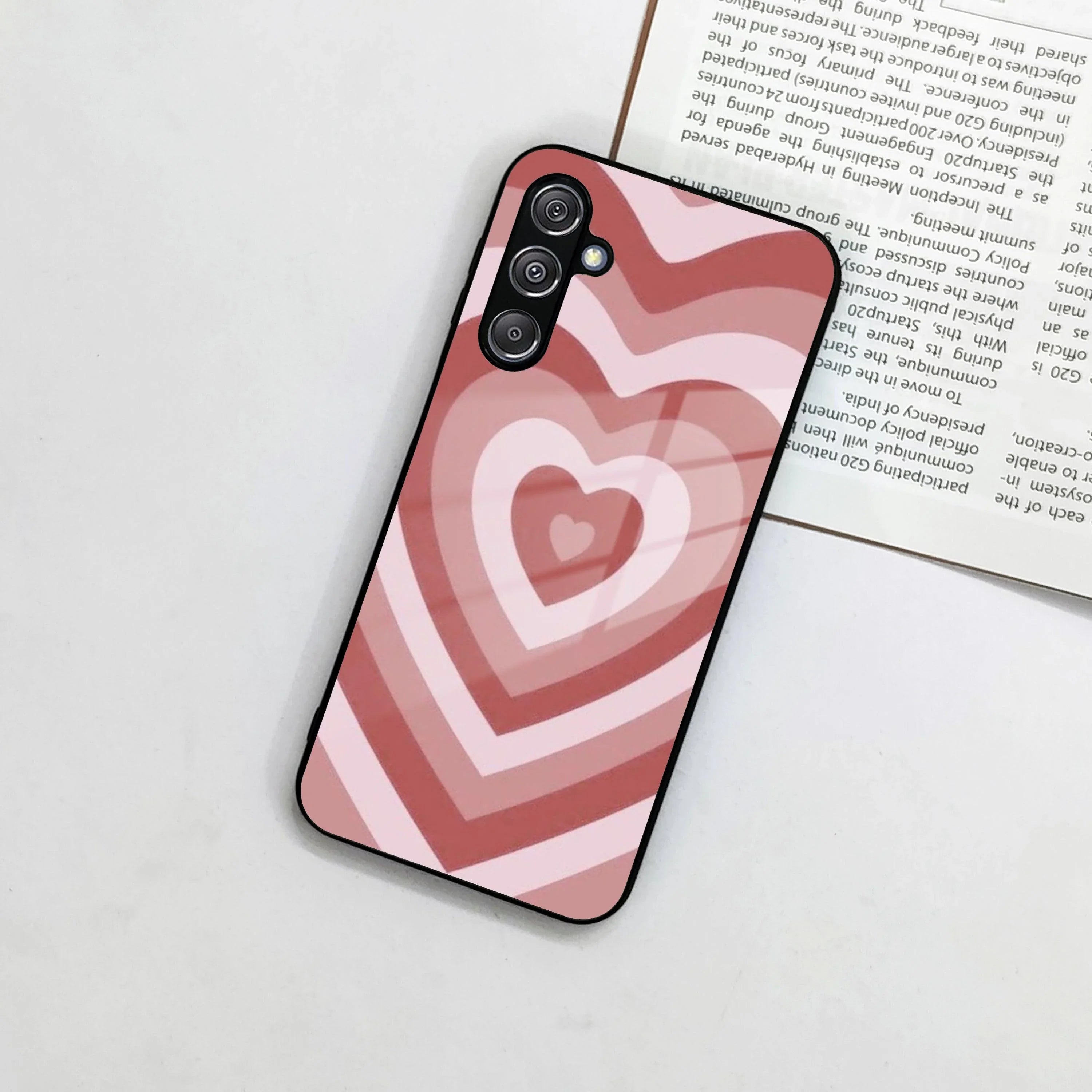 Latte Love Patter Glass Case Cover - Brown For Samsung - ShopOnCliQ