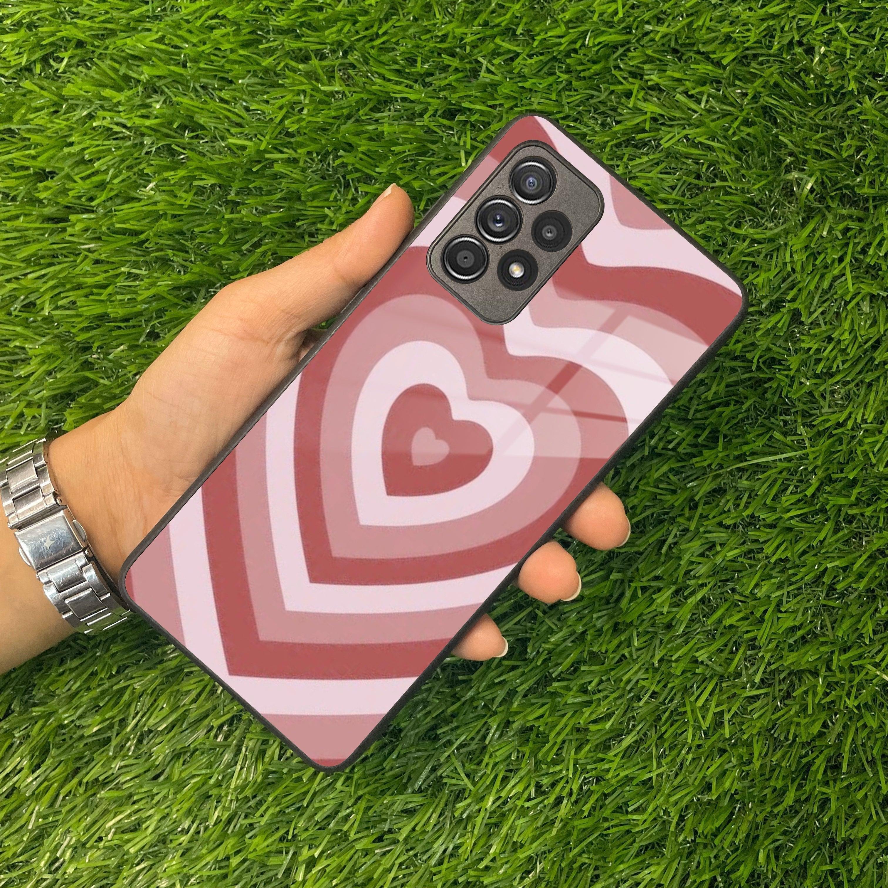 Latte Love Patter Glass Case Cover - Brown For Samsung - ShopOnCliQ