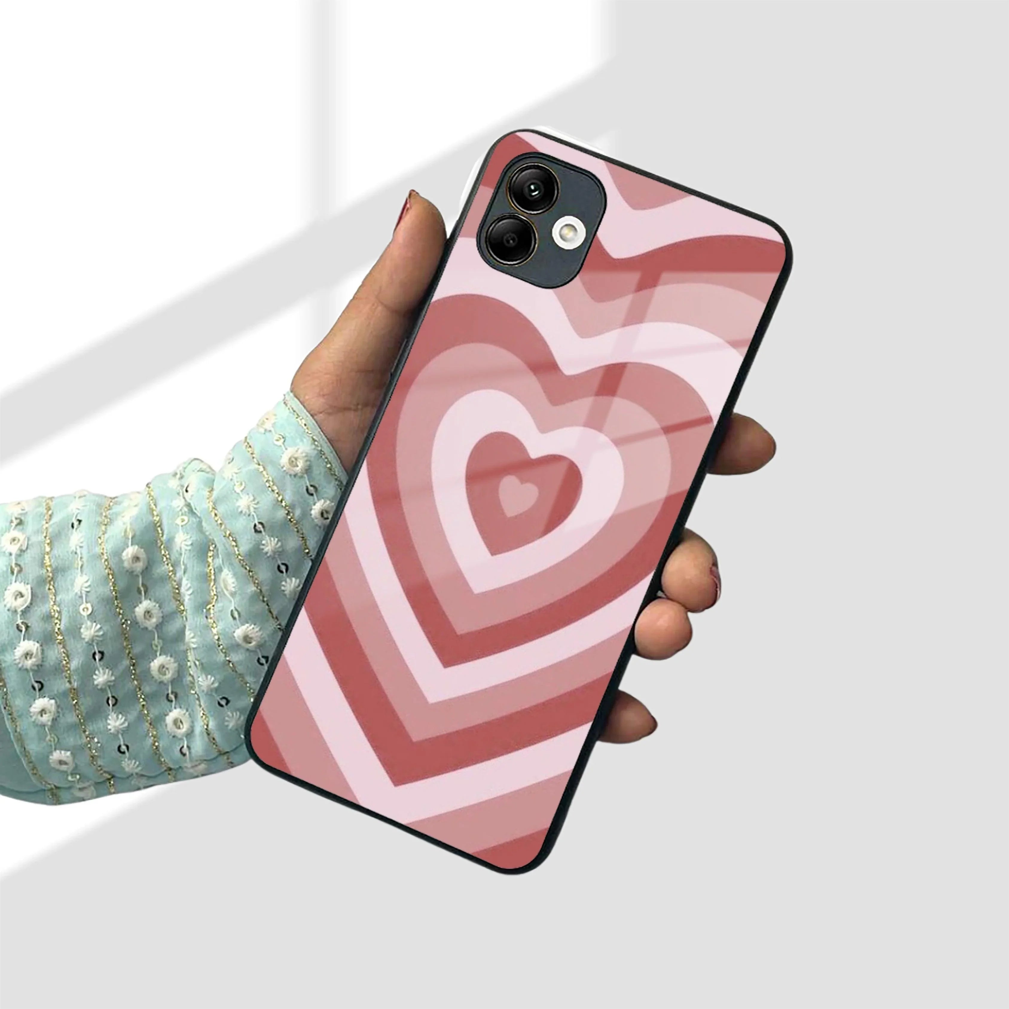 Latte Love Patter Glass Case Cover - Brown For Samsung - ShopOnCliQ