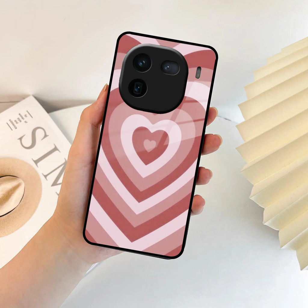 Latte Love Patter Glass Case Cover - Brown For Vivo - ShopOnCliQ