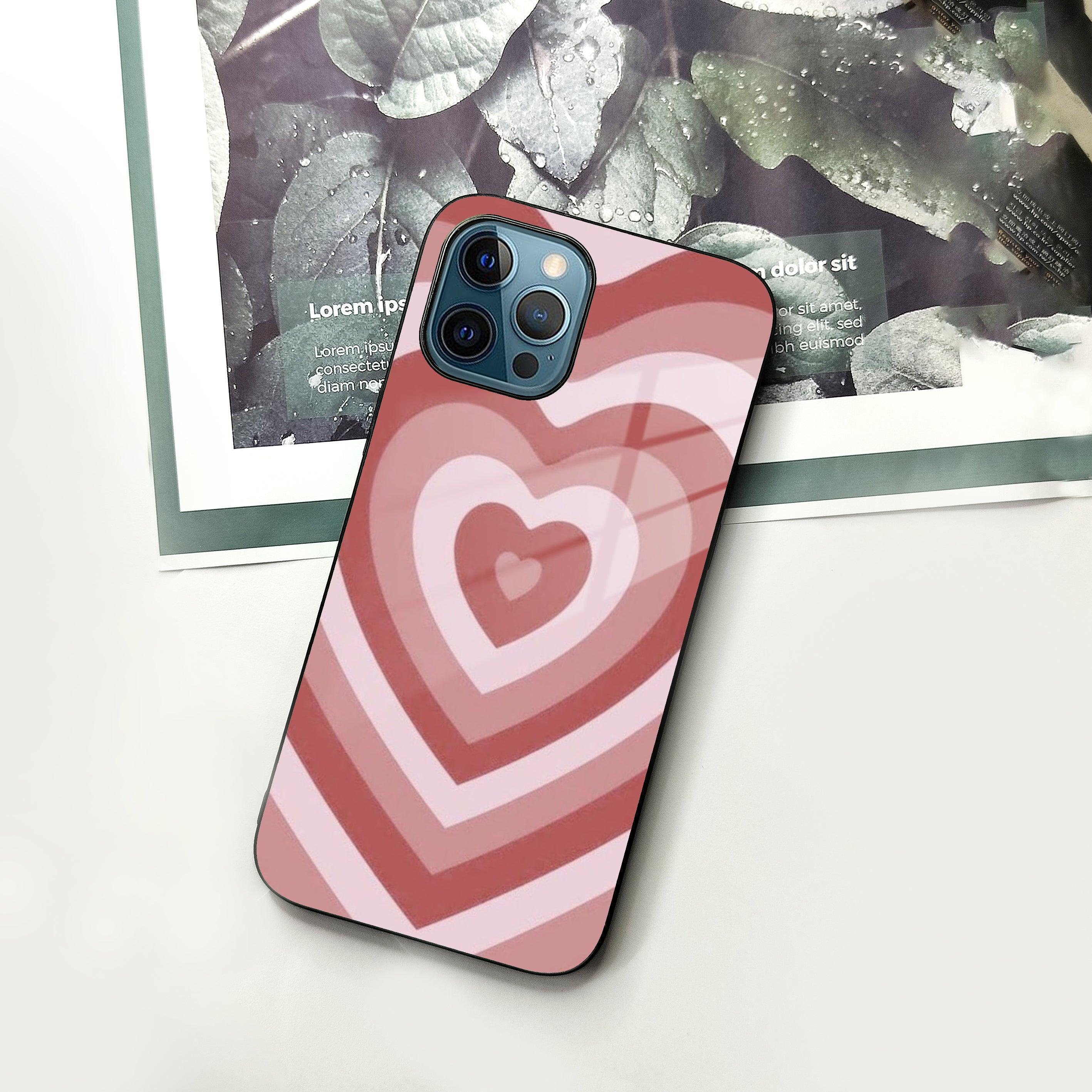 Latte Love Patter Glass Case Cover - Brown For iPhone - ShopOnCliQ