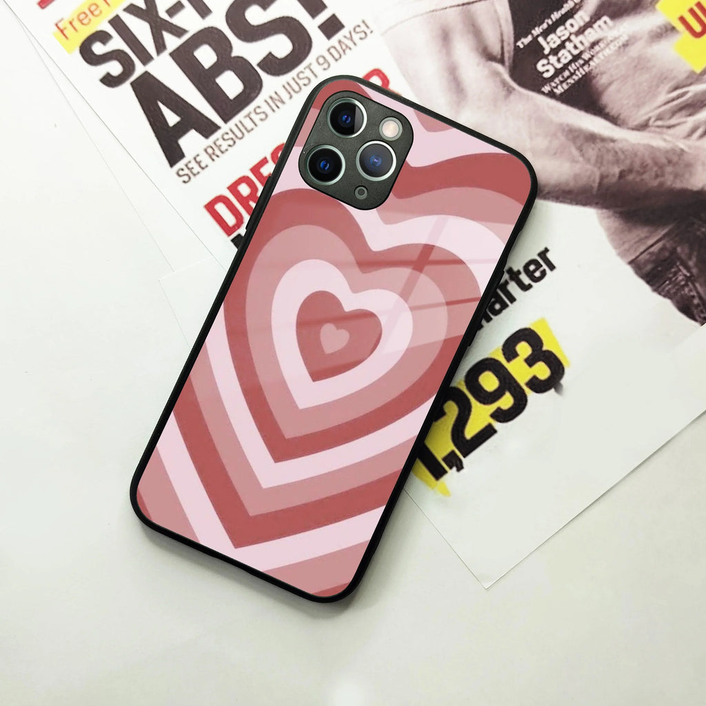 Latte Love Patter Glass Case Cover - Brown For iPhone - ShopOnCliQ
