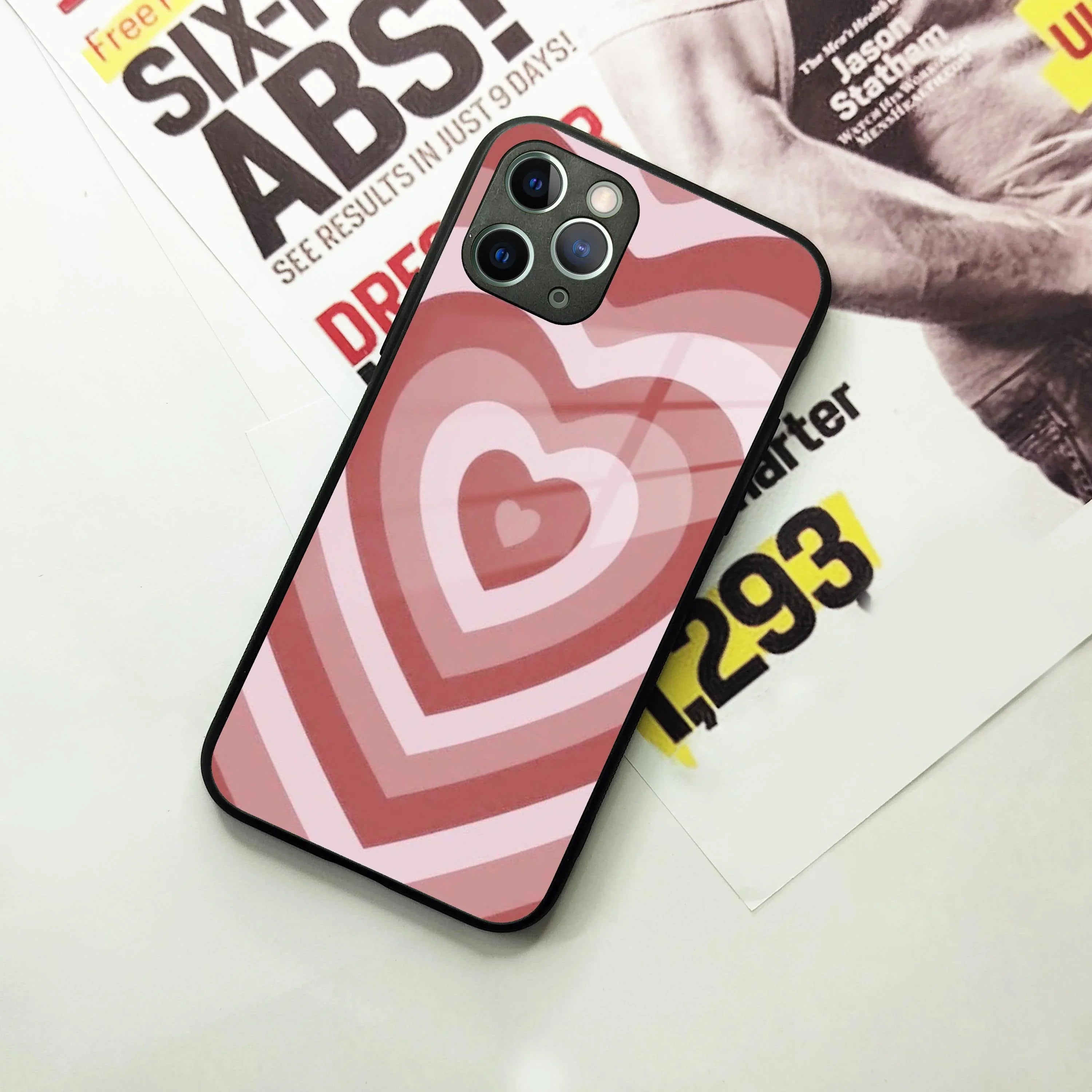 Latte Love Patter Glass Case Cover - Brown For iPhone - ShopOnCliQ