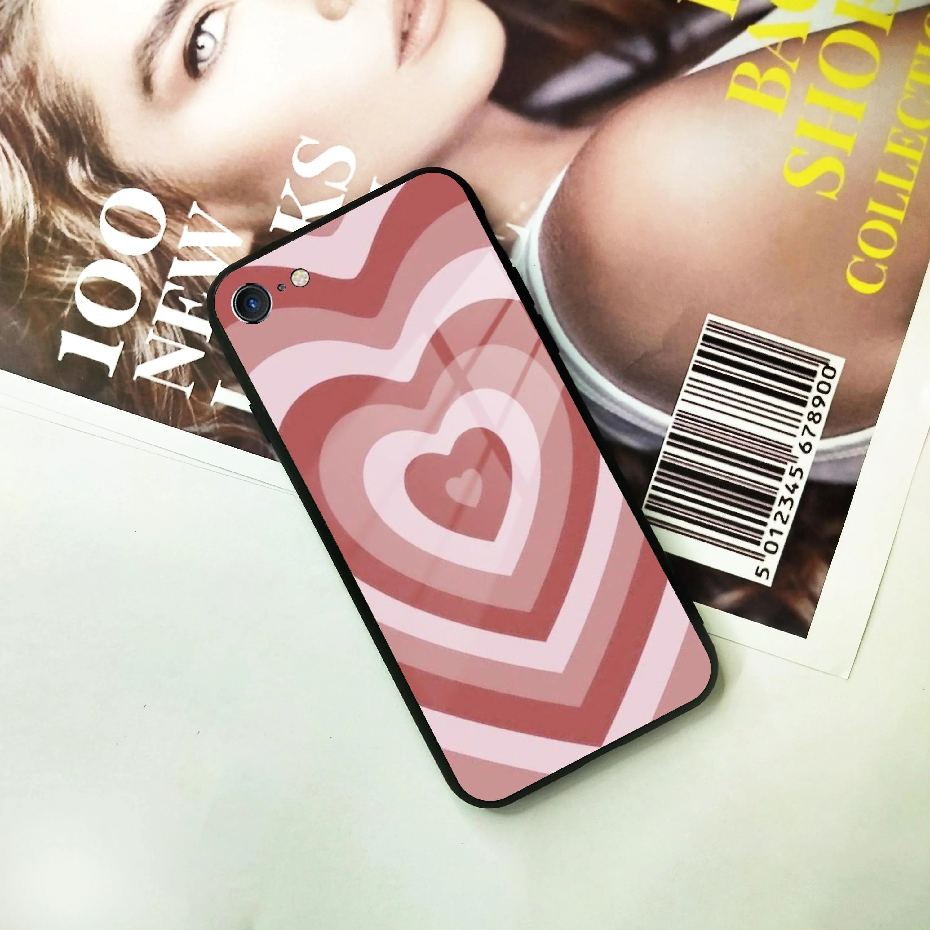 Latte Love Patter Glass Case Cover - Brown For iPhone - ShopOnCliQ