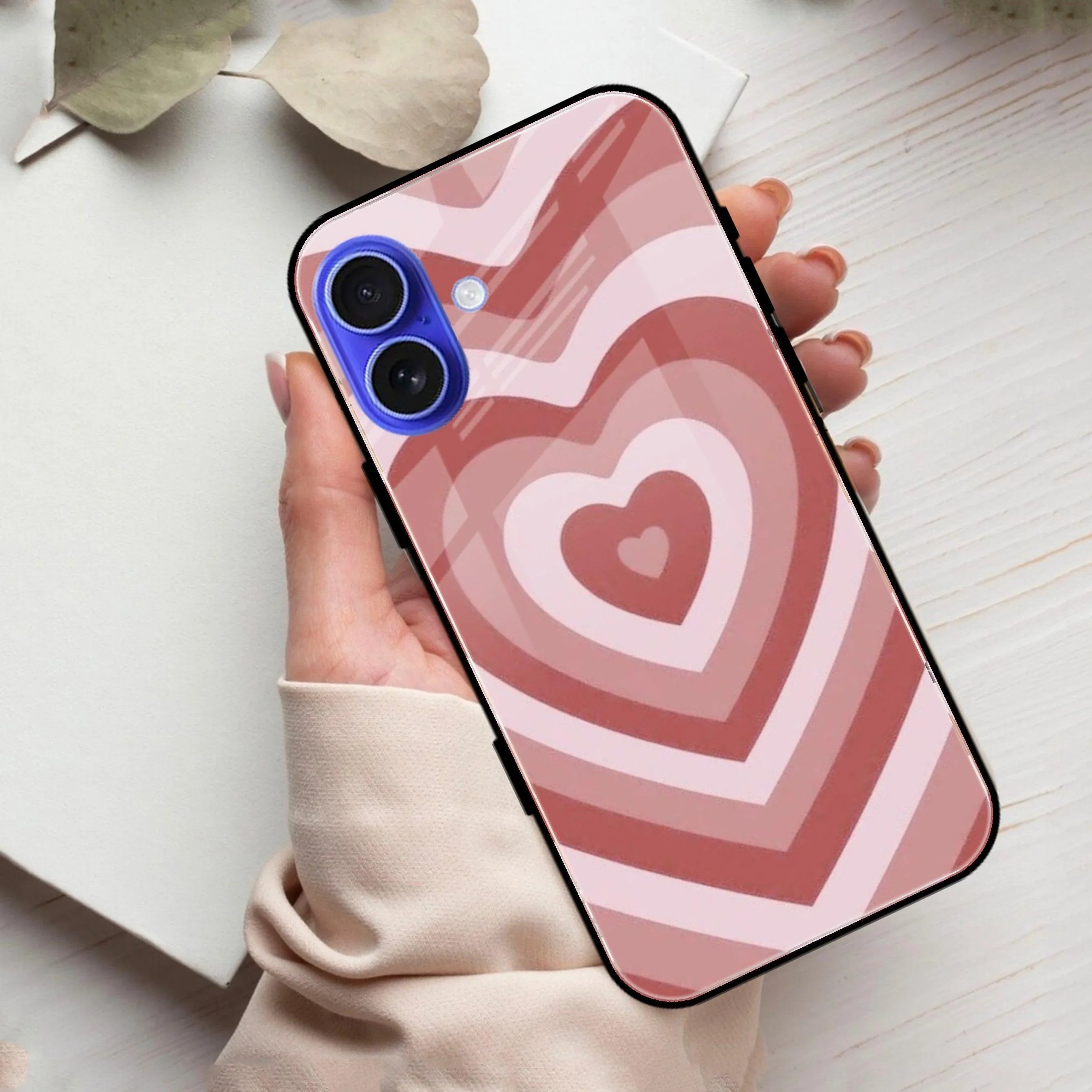 Latte Love Patter Glass Case Cover - Brown For iPhone - ShopOnCliQ